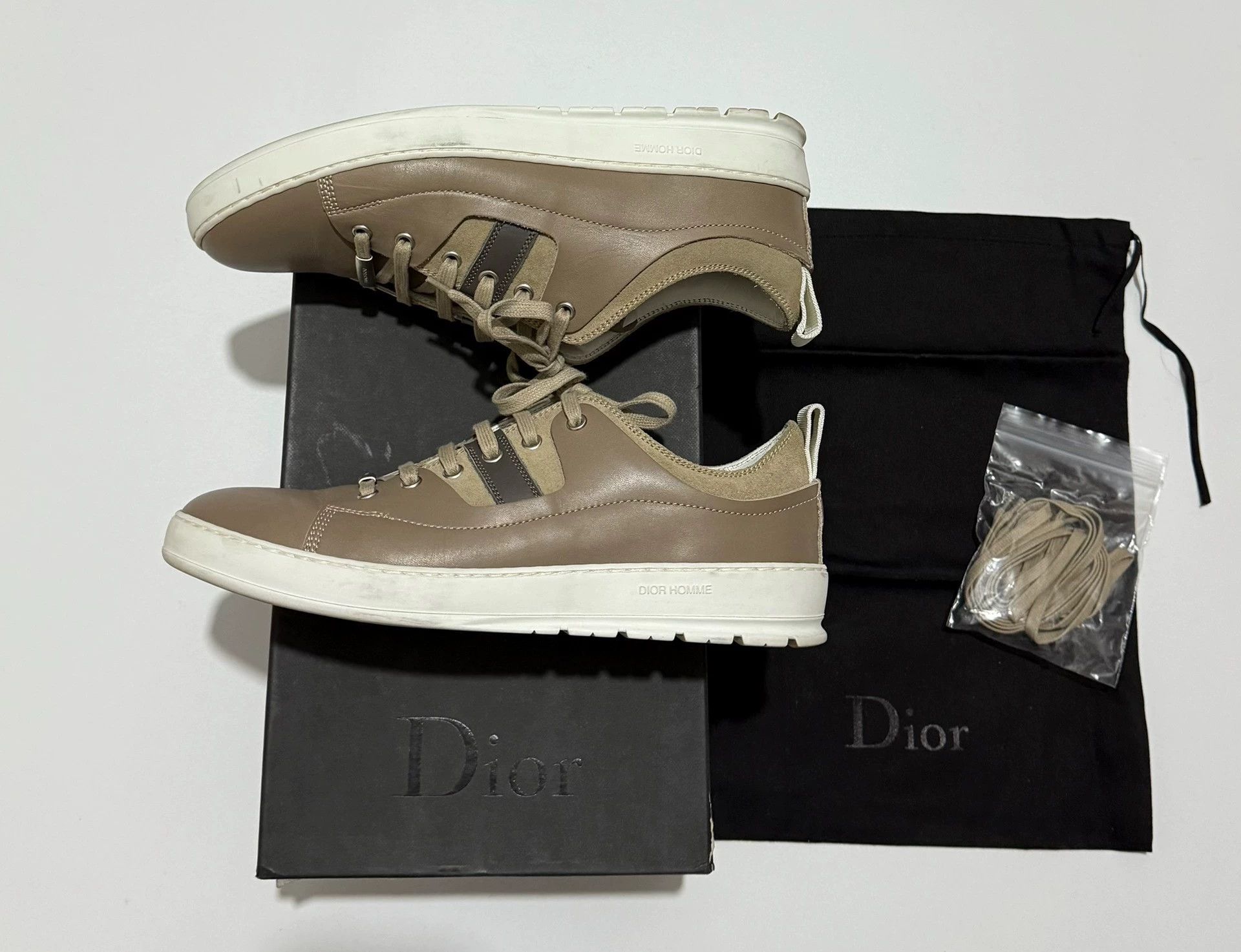 Dior Dior Khaki Leather Loafers - Size 42 (28cm) - EUC Size US 9 / EU 42 - 3 Thumbnail