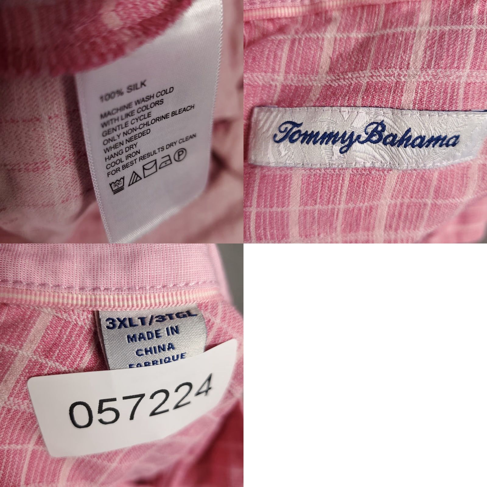 Tommy Bahama Tommy Bahama Shirt Mens 3XLT Pink Plaid Silk Button Up Short Sleeve Size US XXL / EU 58 / 5 - 8 Thumbnail