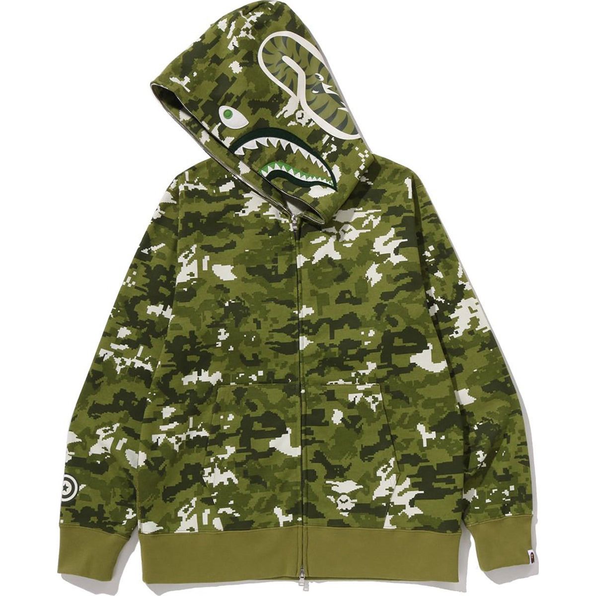 Bape *SOLD Bape Multi Pixel Camo Shark Hoodie Size US XL / EU 56 / 4 - 2 Thumbnail