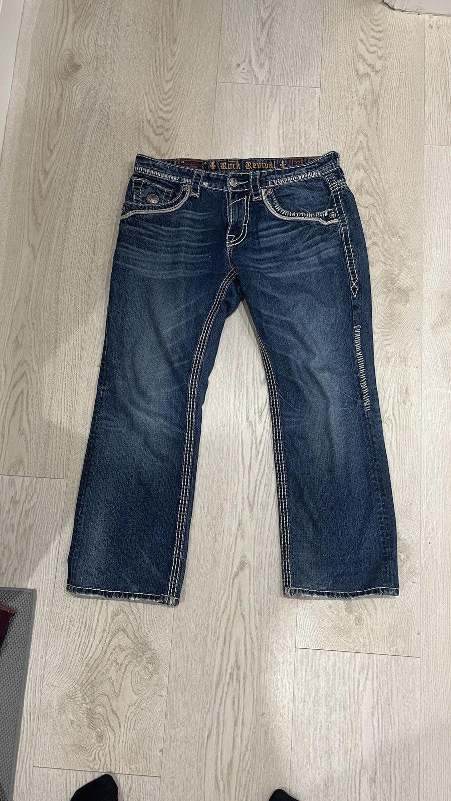 Rock Revival blue and white stitch rock revivals VERY RARE Size US 32 / EU 48 - 1 Thumbnail