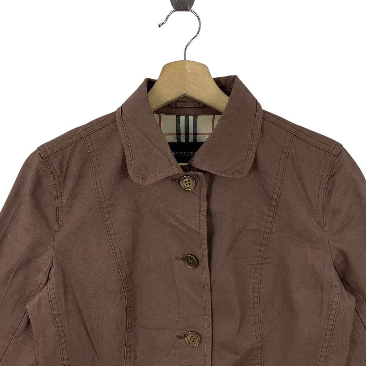 Burberry × Designer BURBERRY London jacket nova check brown colour Size XS / US 0-2 / IT 36-38 - 2 Thumbnail