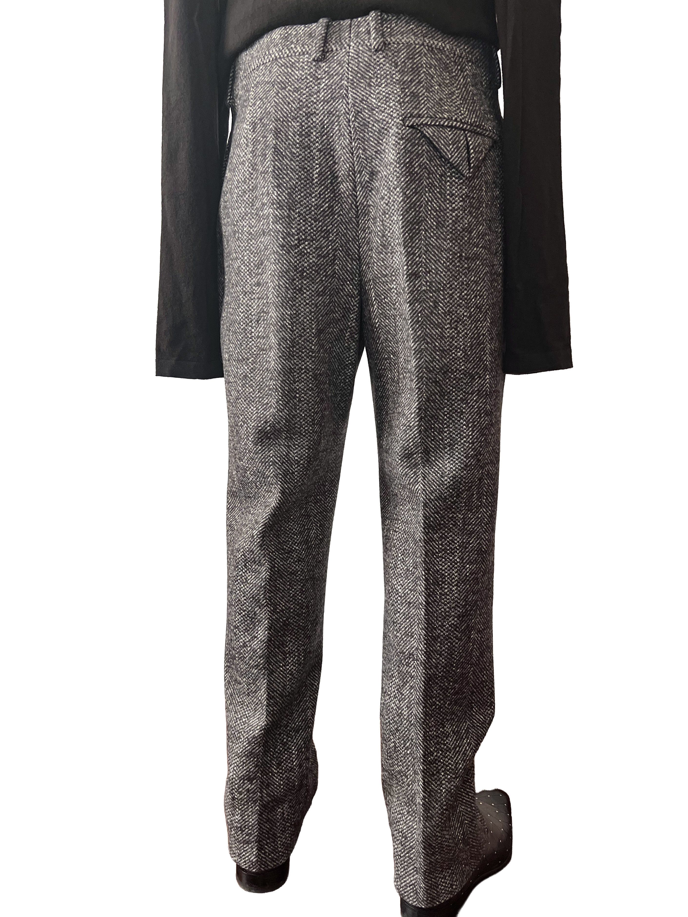 Bottega Veneta Textured Wool Chevron Trousers Size US 32 / EU 48 - 3 Thumbnail