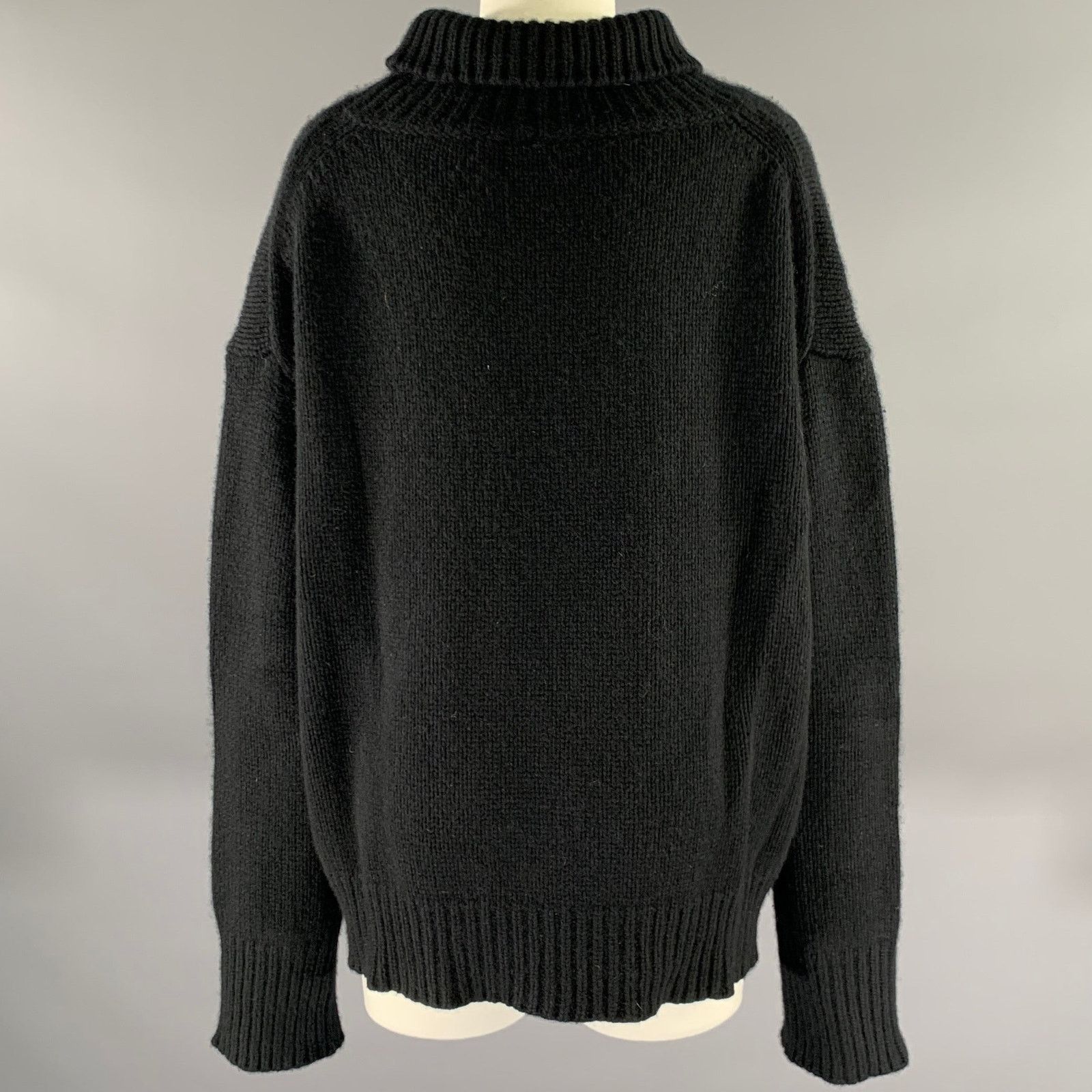 Other SABLYN Size L Black Cashmere Polyester Turtleneck Sweater Size L / US 10 / IT 46 - 4 Thumbnail