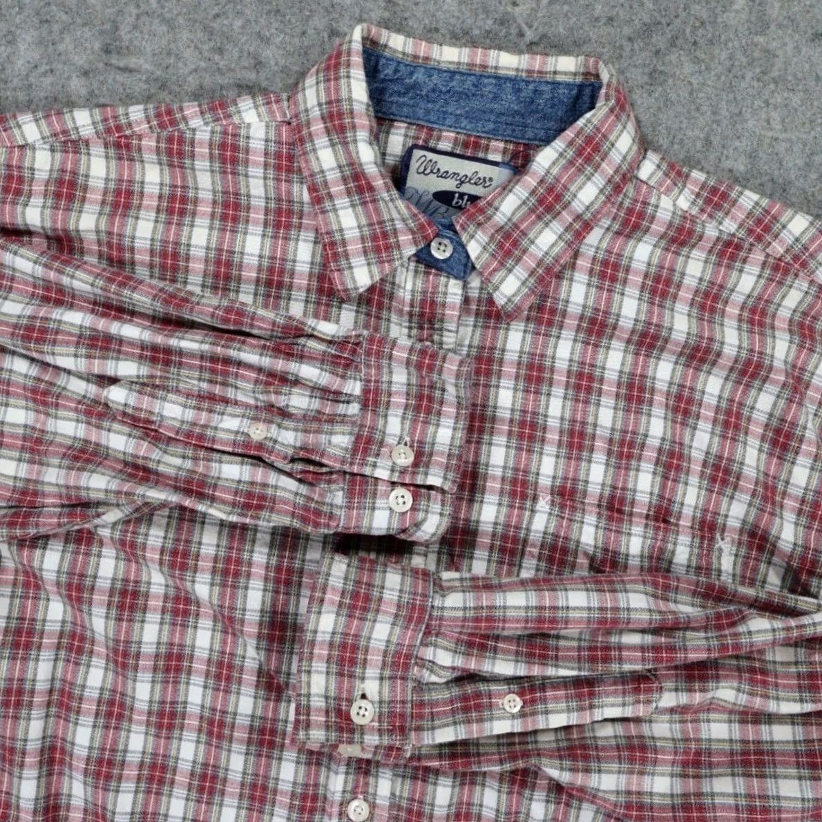 Wrangler VINTAGE Wrangler Button Up Shirt Womens Medium Red Plaid Long Sleeve Size M / US 6-8 / IT 42-44 - 2 Thumbnail