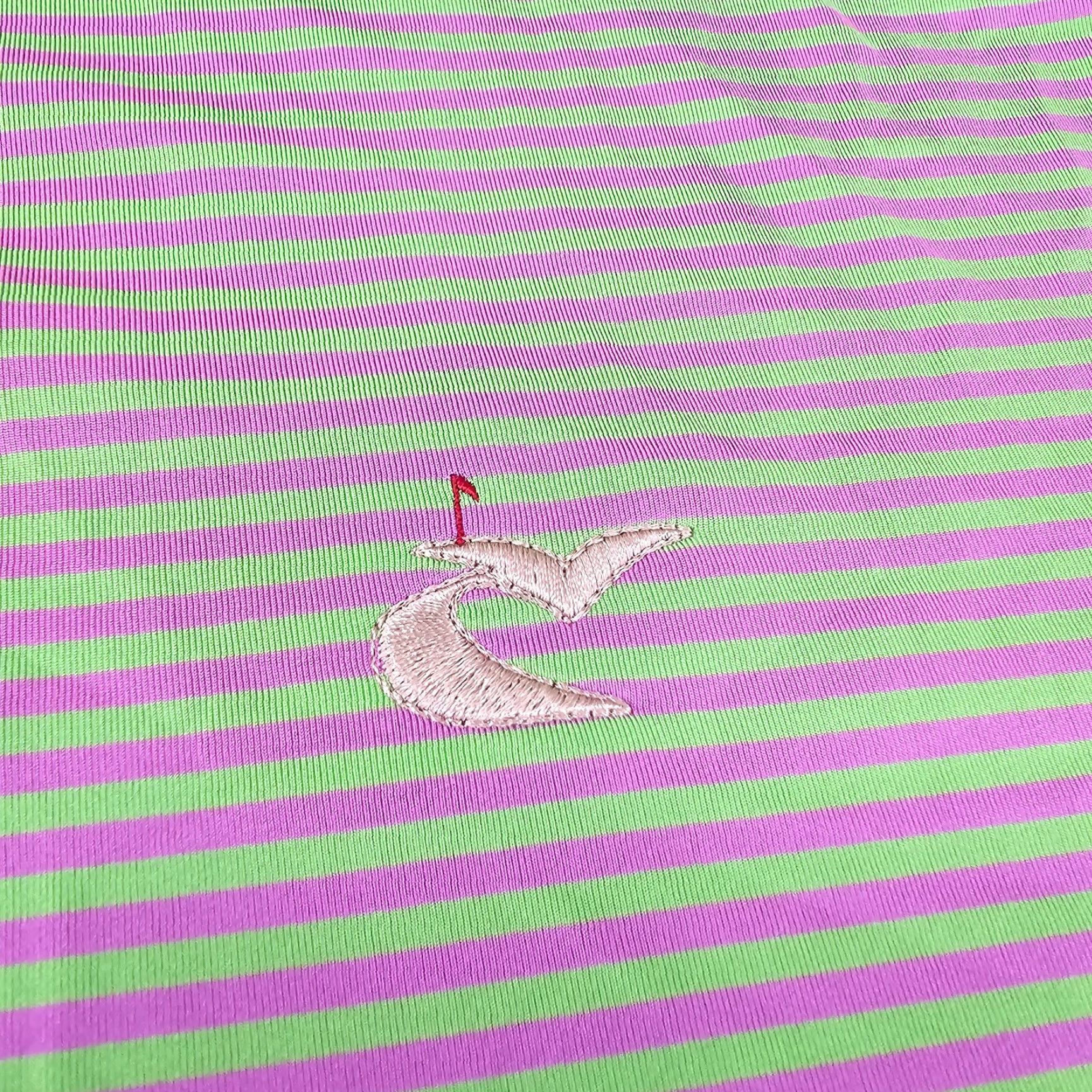 RLX Ralph Lauren RLX Ralph Lauren Polo Shirt Mens Large Pink Stripe Polo Size US L / EU 52-54 / 3 - 3 Thumbnail