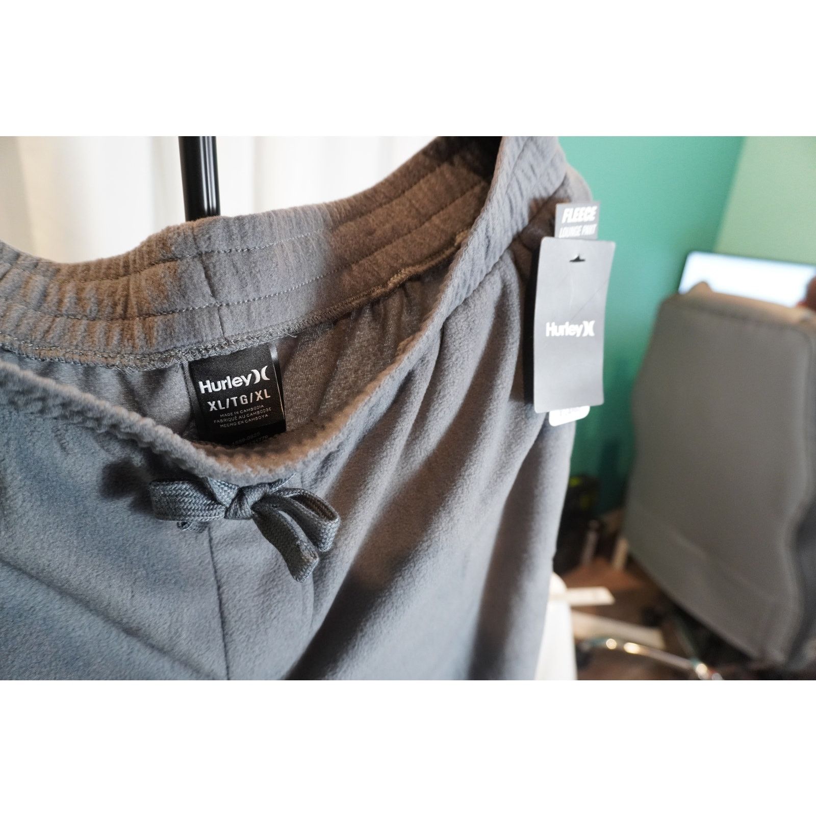 Hurley Hurley Fleece Lounge Pants Gray Sweatpants Drawstring Size US 30 / EU 46 - 3 Thumbnail