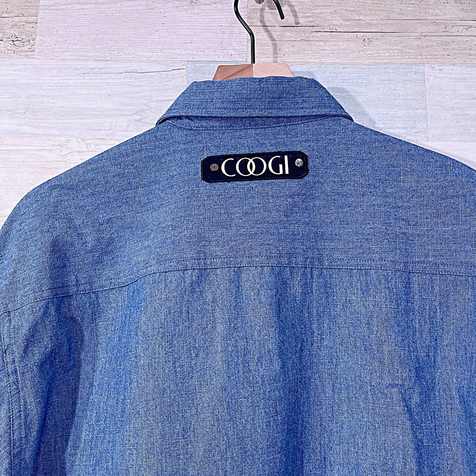 Coogi COOGI Cursive Logo Denim Shirt Blue Mens Large Size US L / EU 52-54 / 3 - 5 Thumbnail