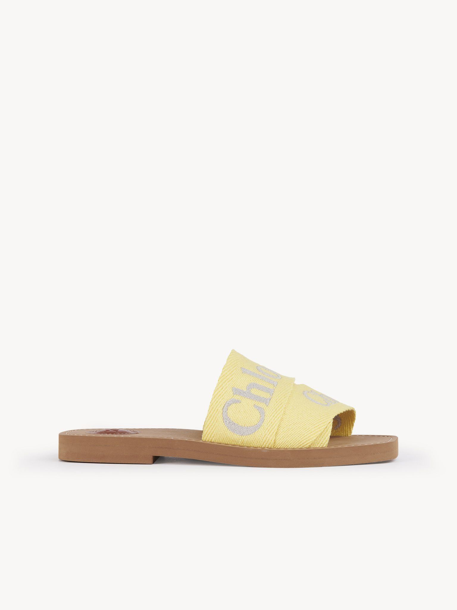 o1loc1c0424 Woody Slides in Yellow Beige
