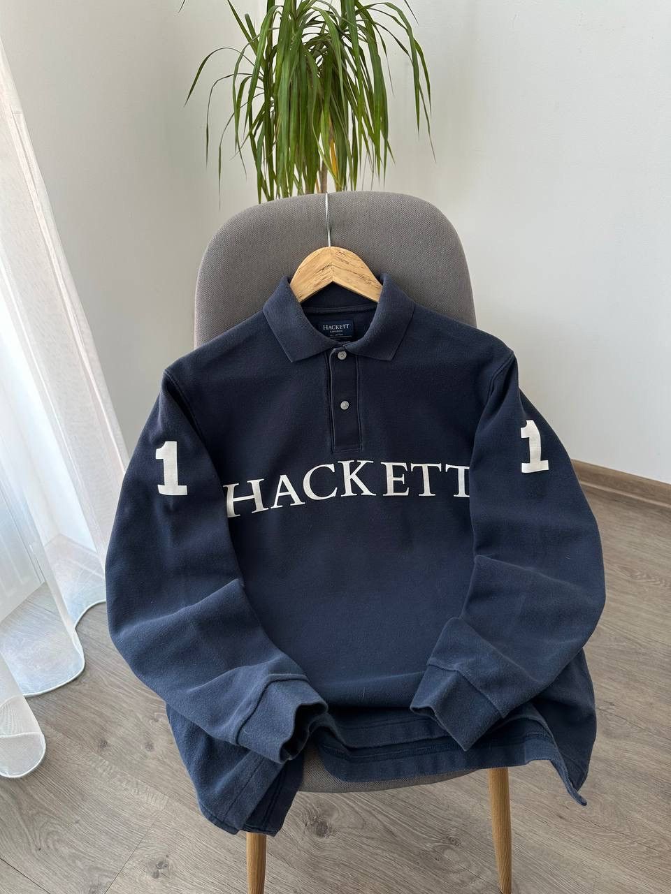 Hackett × Vintage Vintage Hackett 1 Blue Big Logo Rugby Sweatshirt Size US S / EU 44-46 / 1 - 12 Thumbnail