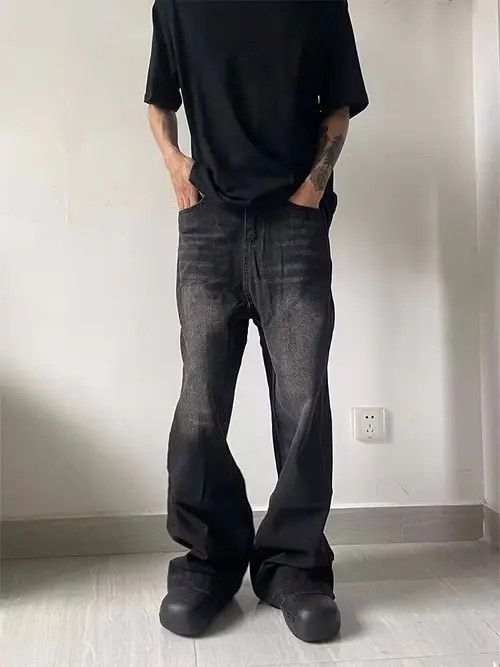 VIBE Vintage washed black rippled rare jeans Size US 34 / EU 50 - 5 Thumbnail