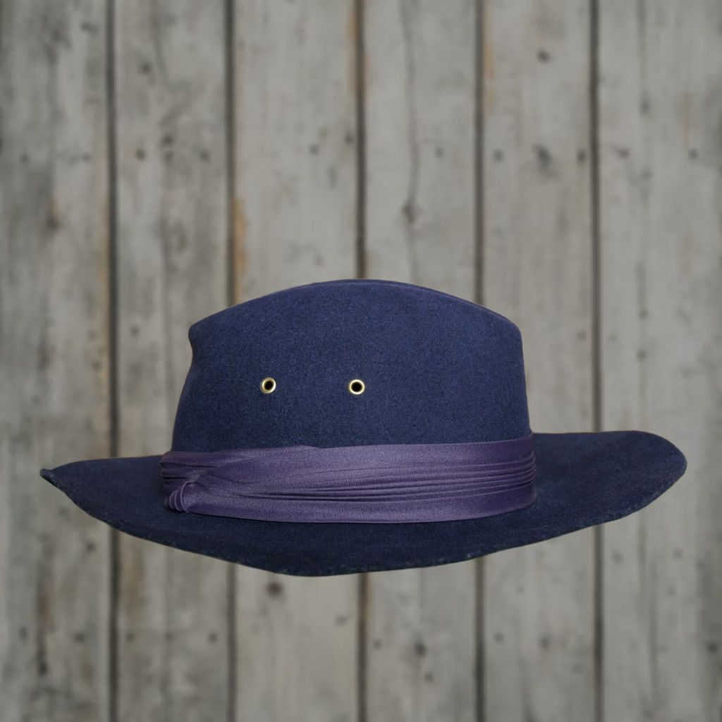 FELT VINTAGE Betmar Fedora Hat Blue Wool Felt Women's XS/S 6 3/4 Hat, Wool, 100% Wool, Spain, Excellent Condition, Gimbels Size ONE SIZE - 1 Thumbnail