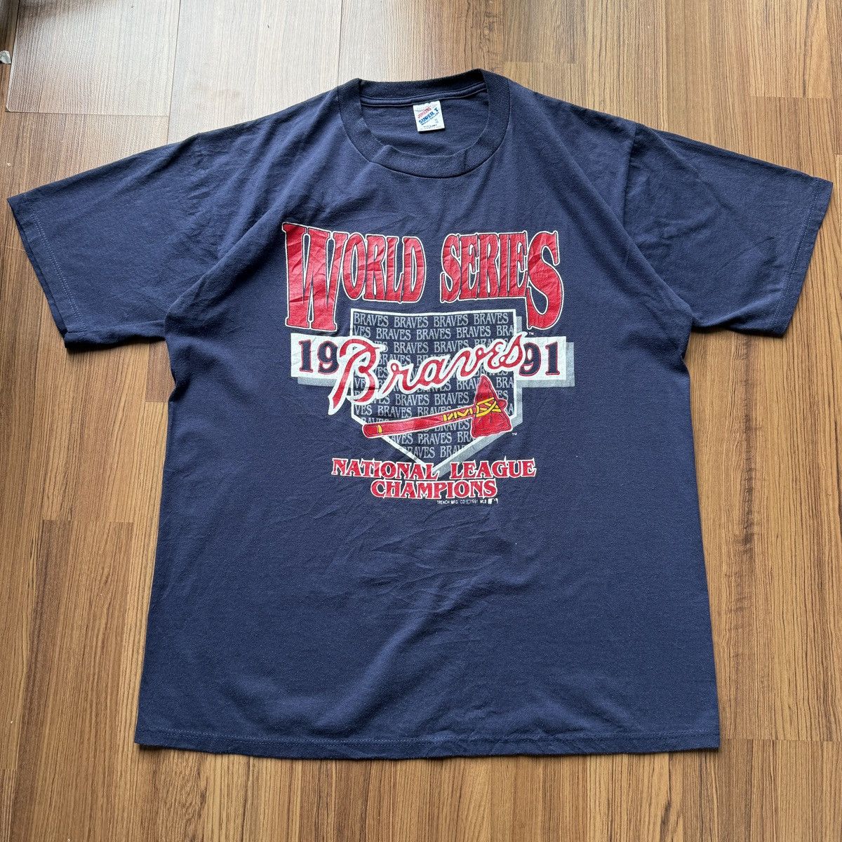 MLB 1991 Atlanta Braves World Series National League Champions Size US XL / EU 56 / 4 - 1 Thumbnail