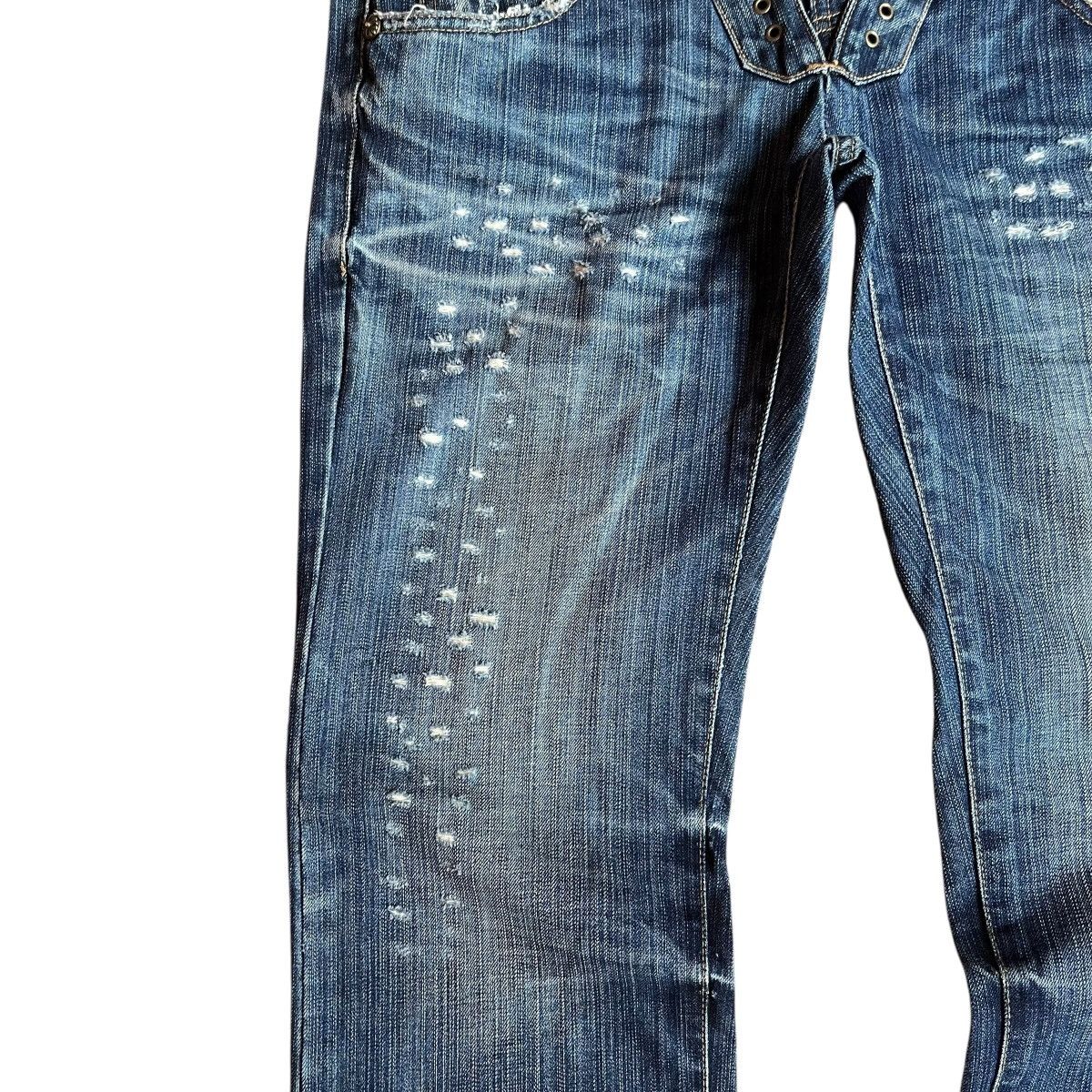 Japanese Brand Y2K Double Waist Studded Denim Pants Size US 33 - 3 Thumbnail