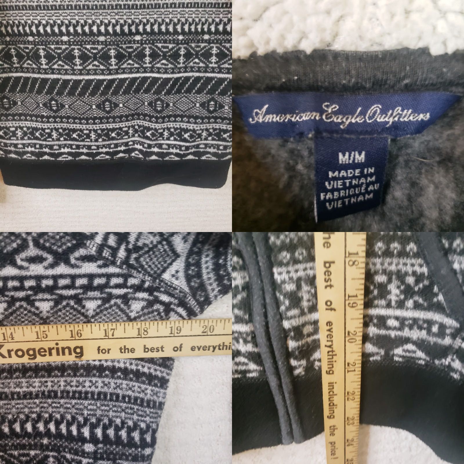 American Eagle Outfitters VINTAGE American Eagle Outfitters Full Zip Hoodie Shirt M Gray Black Geometric Aztec Boho Southwestern Unisex Adults Mens Womens Size M / US 6-8 / IT 42-44 - 9 Thumbnail