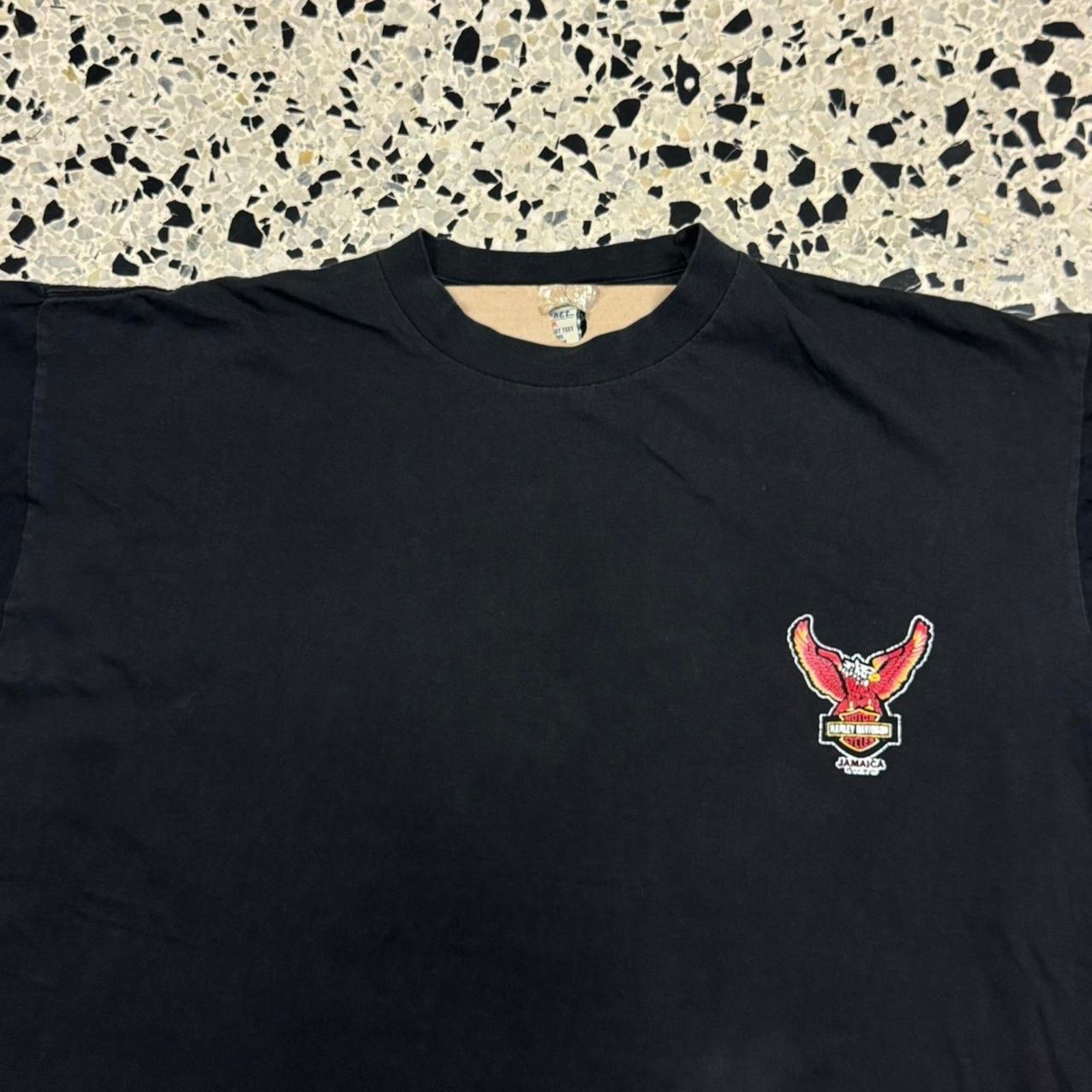 Harley Davidson × Vintage VINTAGE Y2K HARLEY DAVIDSON JAMAICA EAGLE EMBLEM TEE: Size US XL / EU 56 / 4 - 6 Thumbnail