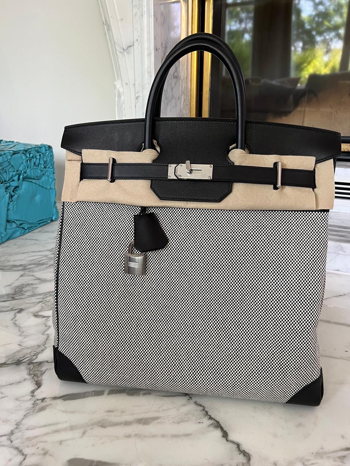 Hermes Hermès SAC HAUT A COURROIES 40 TOILE CRISS/VEAU EVERGRAIN Size ONE SIZE - 1 Thumbnail