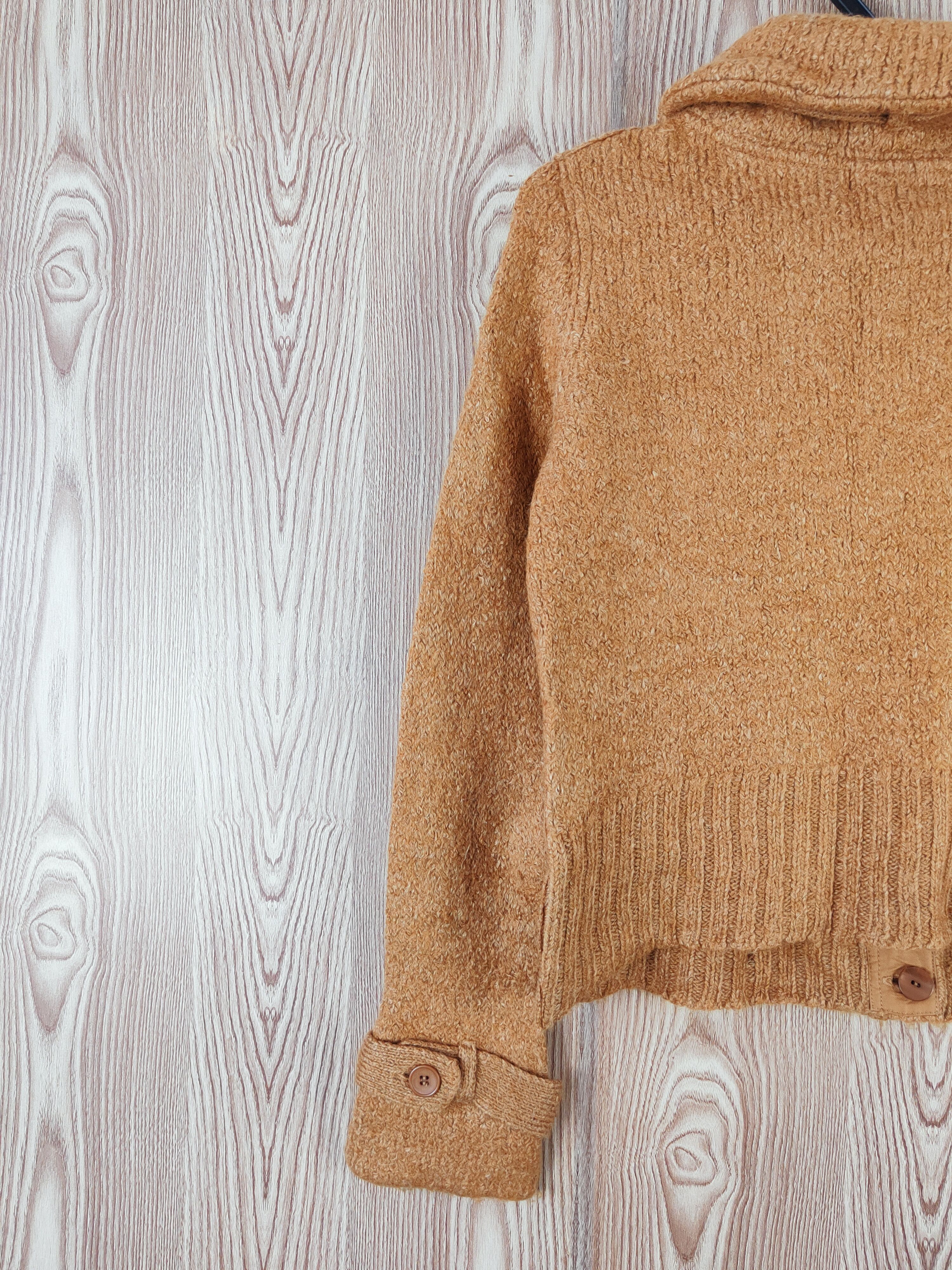 Japanese Brand Allureville Brown Knitwear Crop Top Jackets #W738 Size S / US 4 / IT 40 - 8 Thumbnail