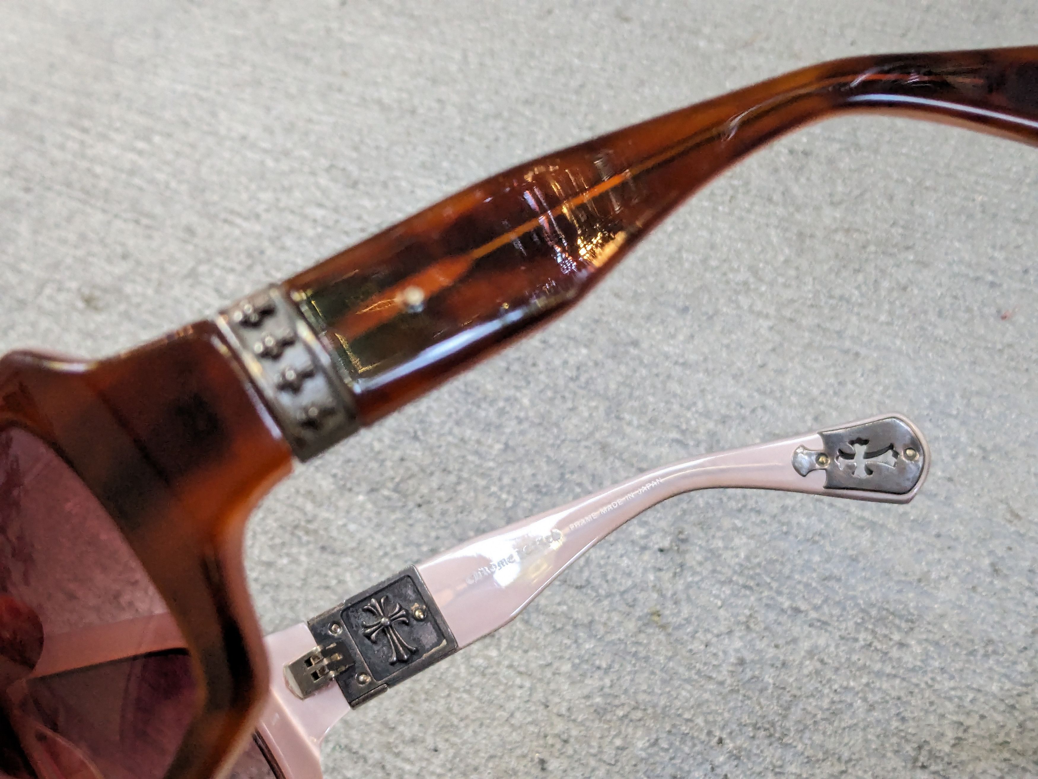 Chrome Hearts Chrome Hearts Sunglasses Cream Brown Pink Cross Sterling Size ONE SIZE - 5 Thumbnail