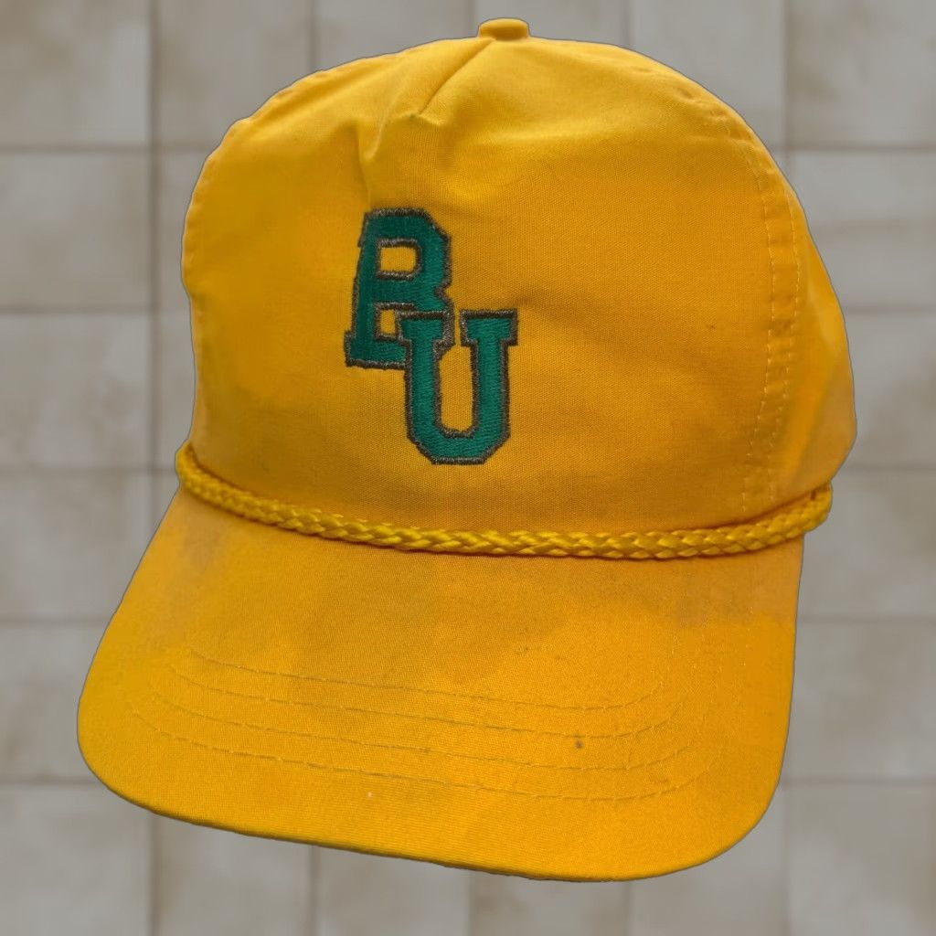 Roper VINTAGE Baylor University Yellow Roper Snapback Hat College Cap Sportcap Men Adjustable Canvas Cotton Breathable Lightweight 90s Logo Stained Bill Size ONE SIZE - 1 Thumbnail