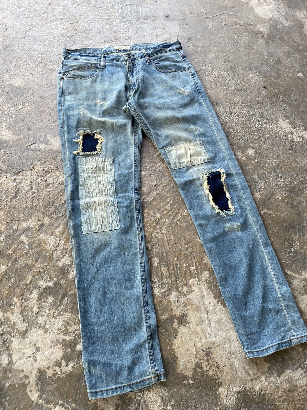 Japanese Brand Vintage Roial Jeans - 1997 California Denim, Sashiko Style Size US 32 / EU 48 - 3 Thumbnail