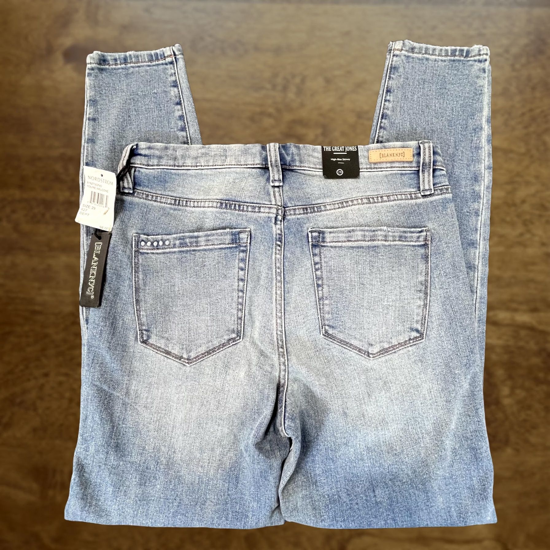 Vintage BLANKNYC Jeans Womens 29 Light Wash Distressed Skinny High Rise Denim Pants NWT Size 29" - 1 Thumbnail