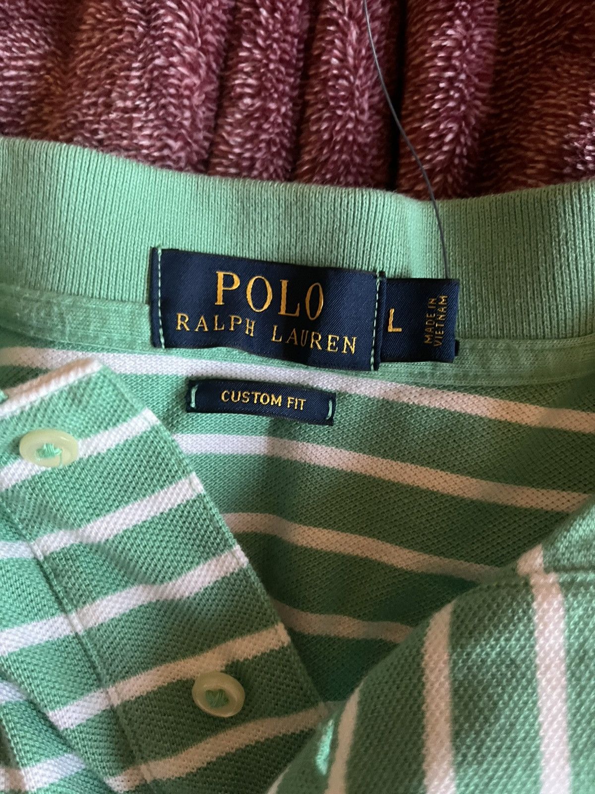 Polo Ralph Lauren Striped green and white Ralph Lauren custom fit polo Size US L / EU 52-54 / 3 - 2 Thumbnail