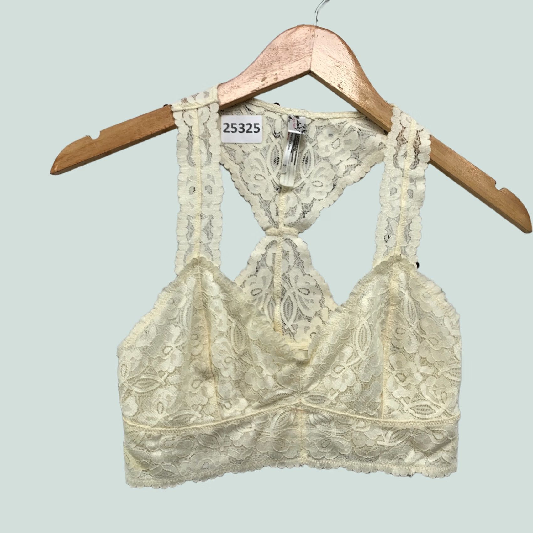 Free People Intimately Free People Galloon Nylon Lace Halter Bralette Beige Small 13x12 Size ONE SIZE - 1 Thumbnail