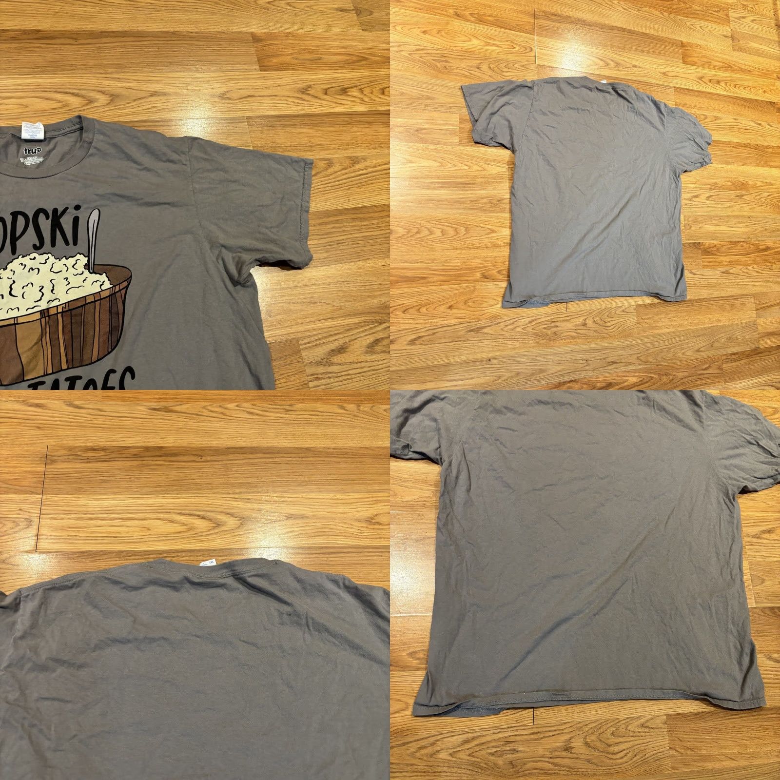 Gildan Tru Tv Impractical Jokers Scoopski Potatoes Comedy Tee Joe Sal Murr Q 2XL Gray Cotton T-Shirt Mens Size US XXL / EU 58 / 5 - 8 Thumbnail