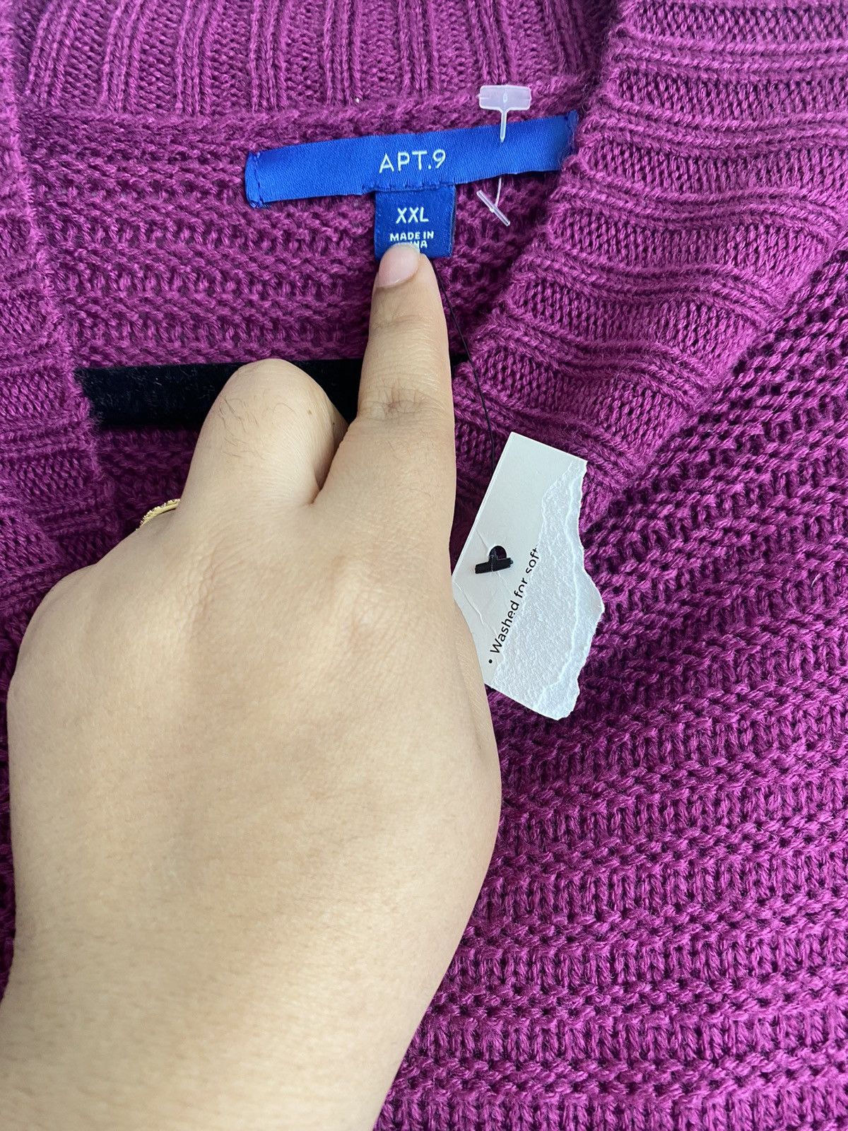 Apt. 9 Apt. 9 NWT Women's Pink maroon Mock Neck Sweater Size XXL Size XXL / US 16-18 / IT 52-54 - 7 Thumbnail