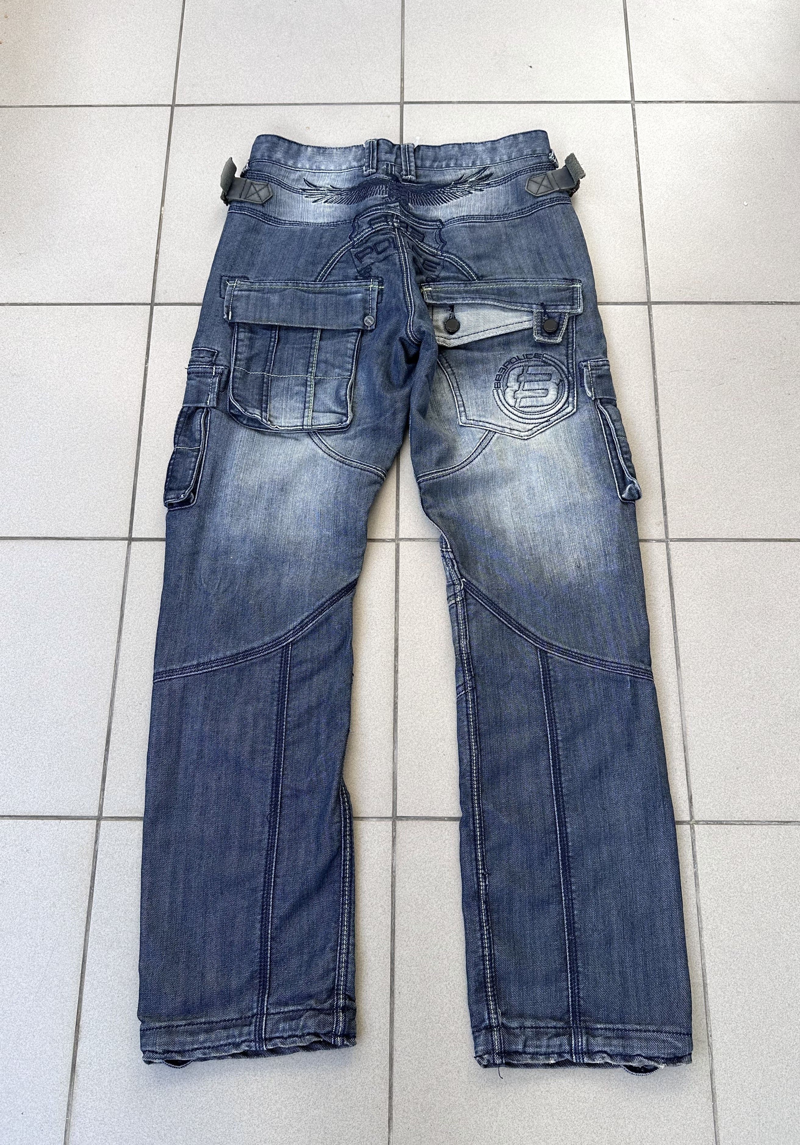 Police Baggy denim pants hip hop rap skate y2k