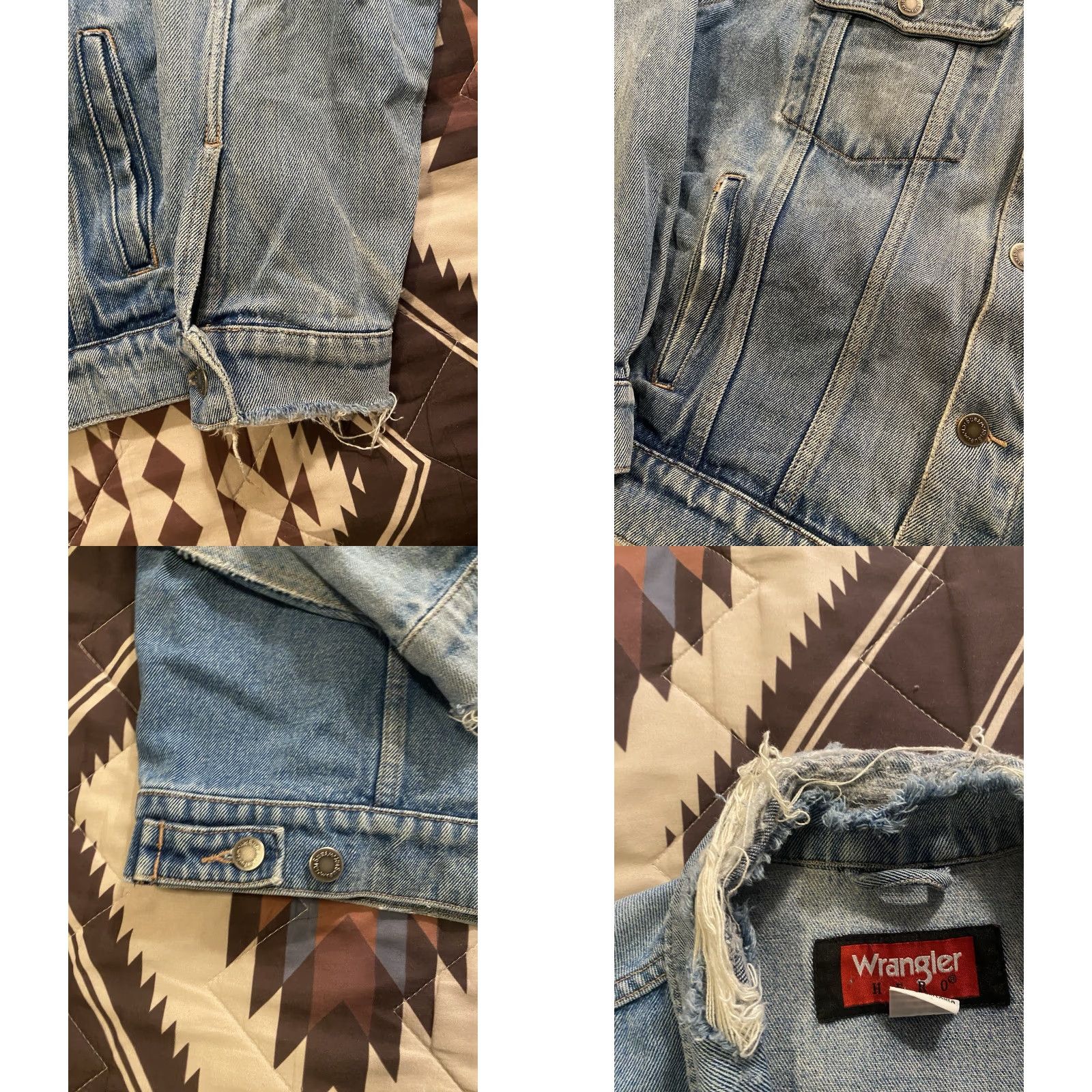 Wrangler VINTAGE Wrangler Hero Denim Trucker Jean Jacket Mens Large Blue Denim Jacket Casual Western 90s Cowboy Size US 33 - 8 Thumbnail