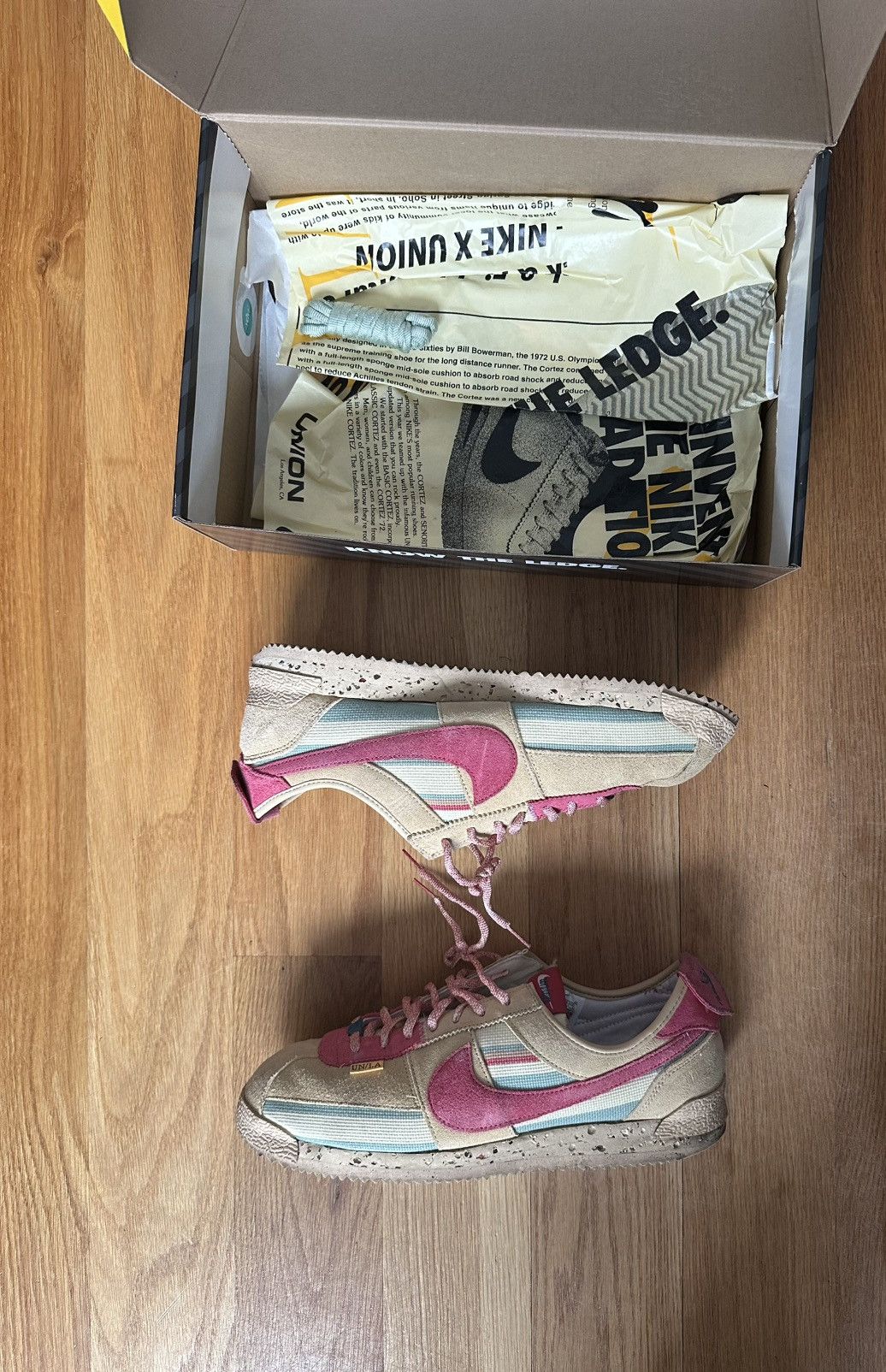 Nike Union LA x Nike Cortez Sesame Pink Size 12 With Extra Laces Size US 12 / EU 45 - 1 Thumbnail