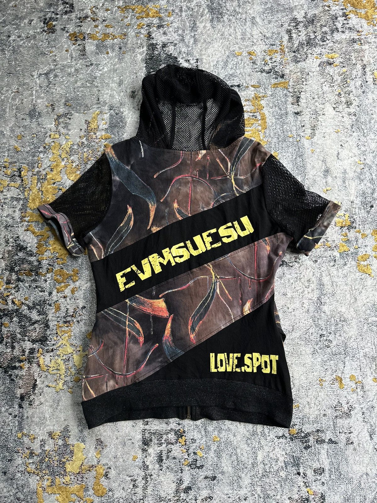 Japanese Brand SUCHANG CRAZY ABSTRACT MESH HOODIE GLITTER PUNK SICK STYLE Size US M / EU 48-50 / 2 - 2 Thumbnail