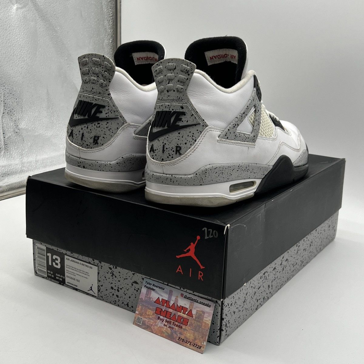 Jordan Brand Air Jordan 4 white cement Size US 13 / EU 46 - 5 Thumbnail