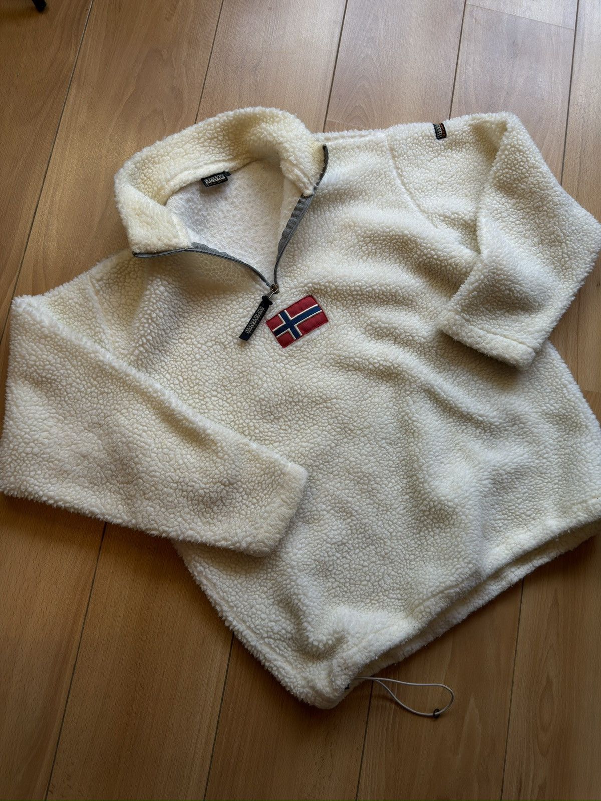 Napapijri Napapijri cream pullover zip fleece jacket Size US L / EU 52-54 / 3 - 2 Thumbnail