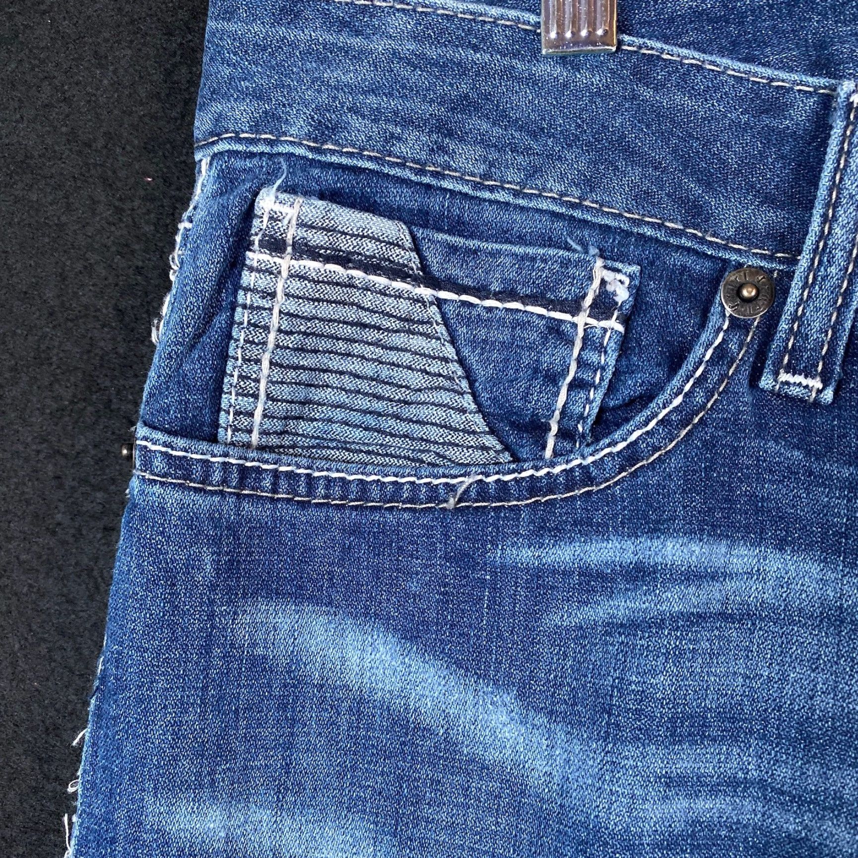 Denime VINTAGE Cruel Denim Womens Jeans Blue Abby Embroidered Pocket Stretch 31/11R Size 32" / US 10 / IT 46 - 4 Thumbnail