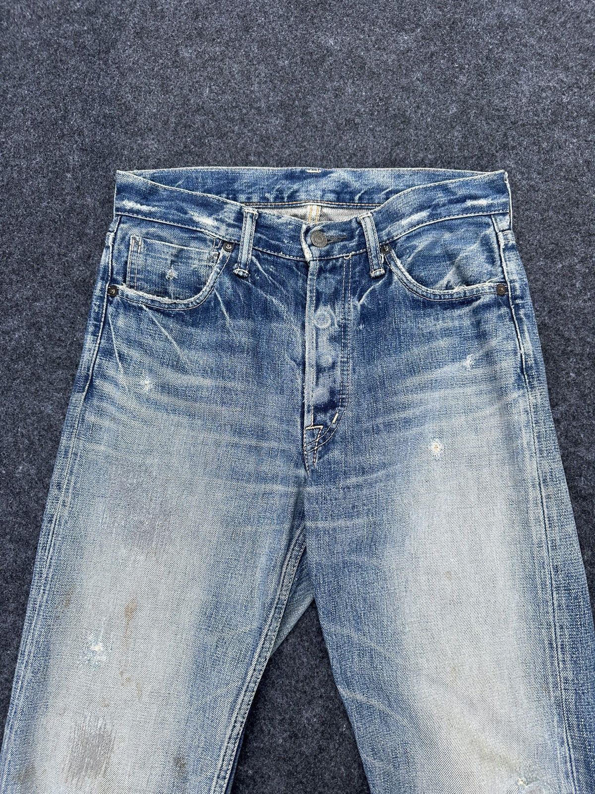 KOJIMA GENES × OMNIGOD × Vintage Omnigod Vintage Fly Button Selvedge Distressed Denim D7 Size US 28 / EU 44 - 2 Thumbnail