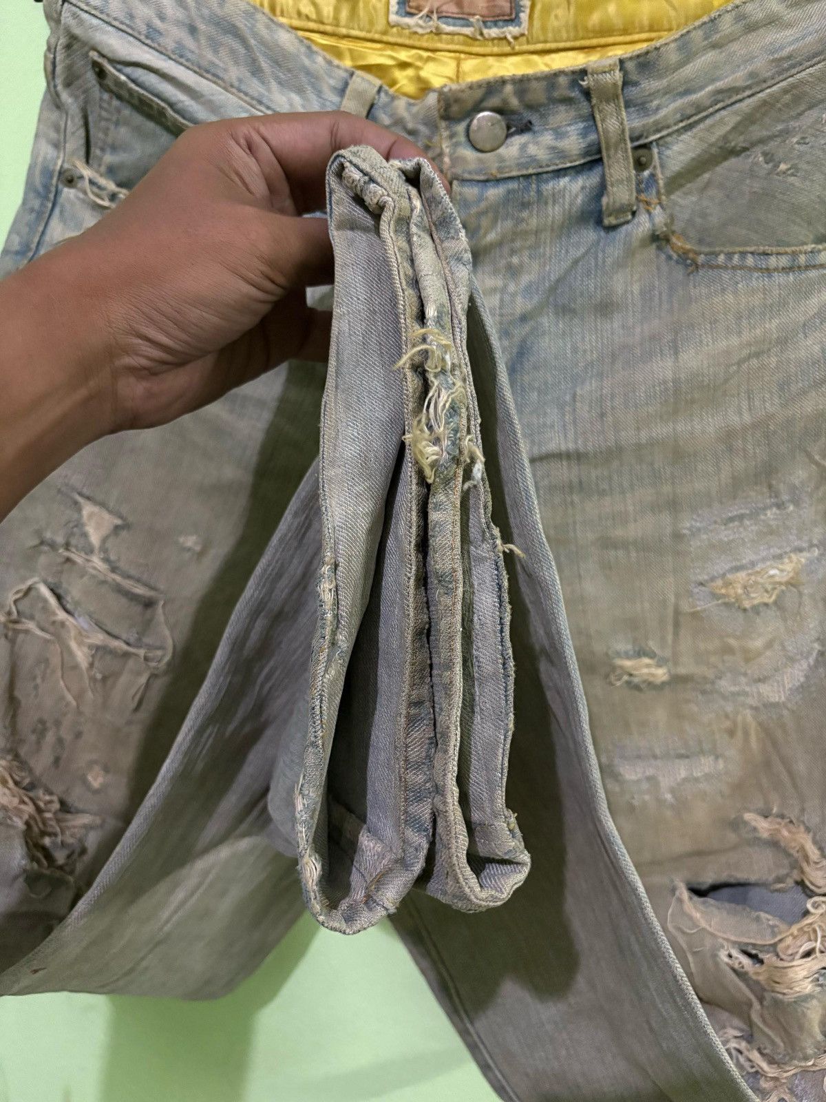 Japanese Brand AXA Streetwear Flared Distressed Denim Size US 32 / EU 48 - 15 Thumbnail