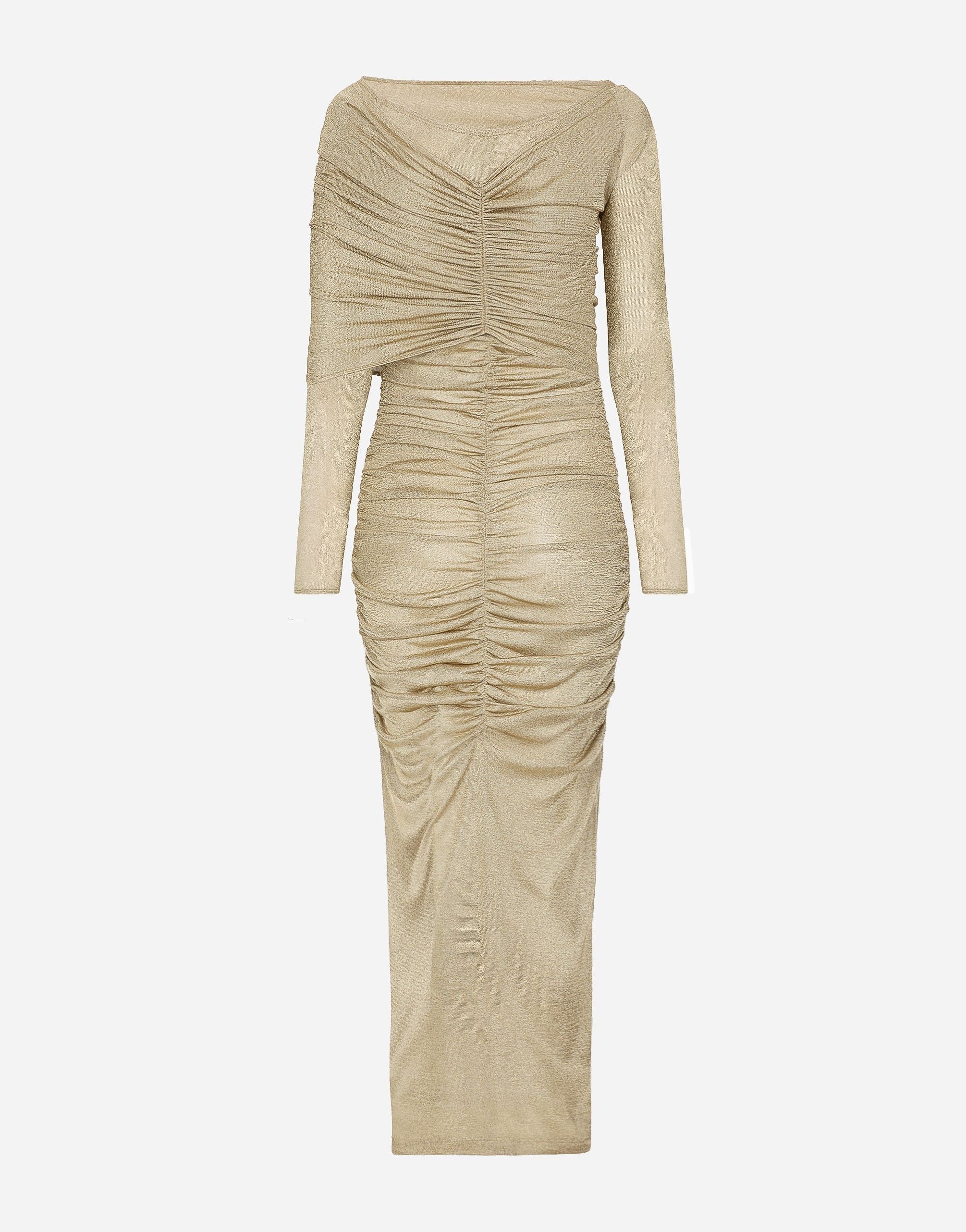 Dolce & Gabbana o1y0825 Midi Dress in Gold Size M / US 6-8 / IT 42-44 - 2 Thumbnail