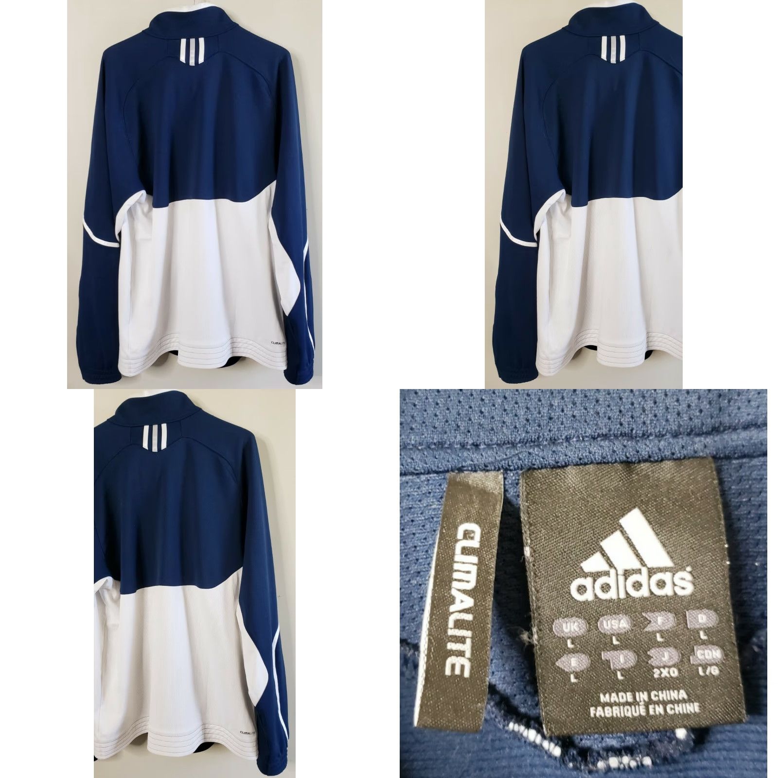 Adidas Adidas Climalite Jacket Track Full Zip Blue/White Mens L Size US L / EU 52-54 / 3 - 8 Thumbnail