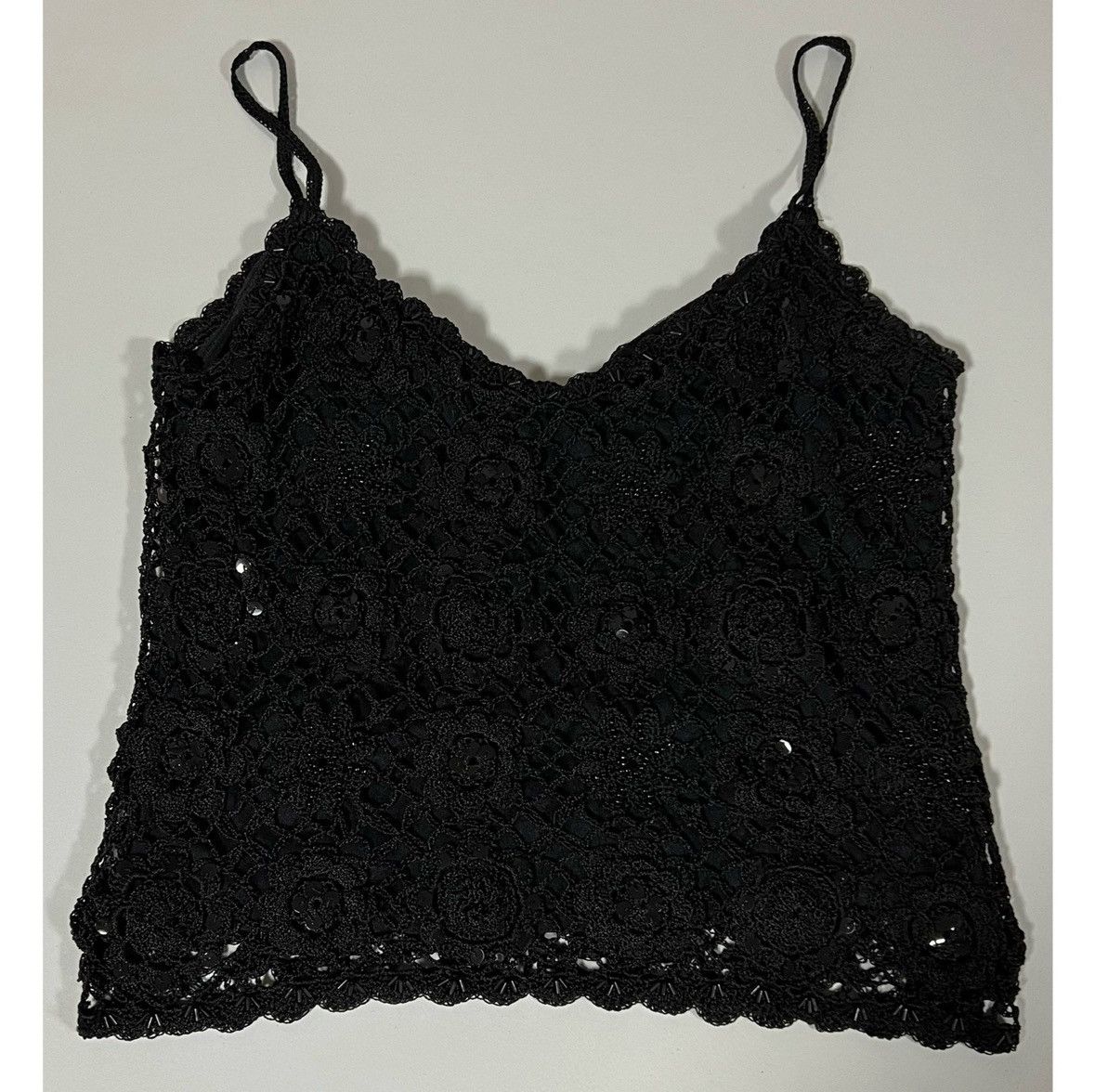 Nicole Miller Nicole Miller Black Crochet Beaded Top Shirt Blouse Size S 🖤 Size S / US 4 / IT 40 - 5 Thumbnail