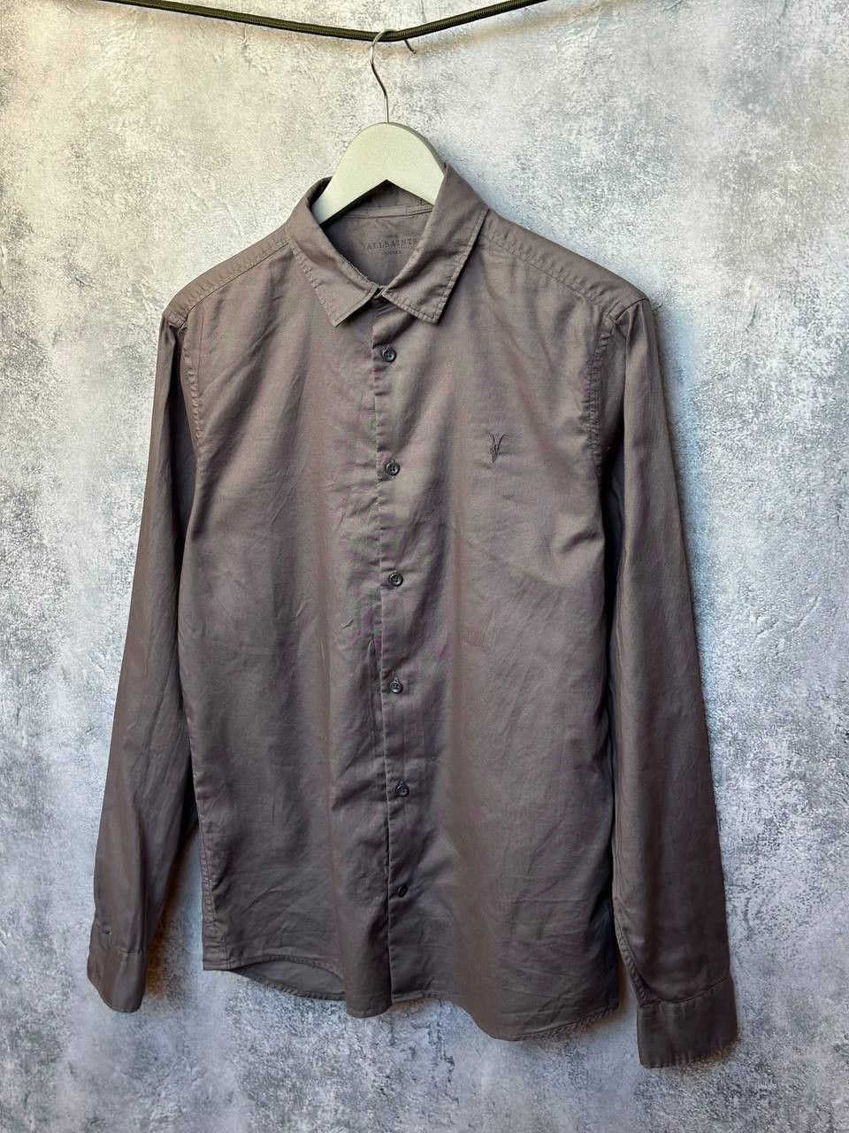 Allsaints × Designer ALLSAINTS Bixby Long Sleeve Shirt Gray Button Up Size US S / EU 44-46 / 1 - 1 Thumbnail