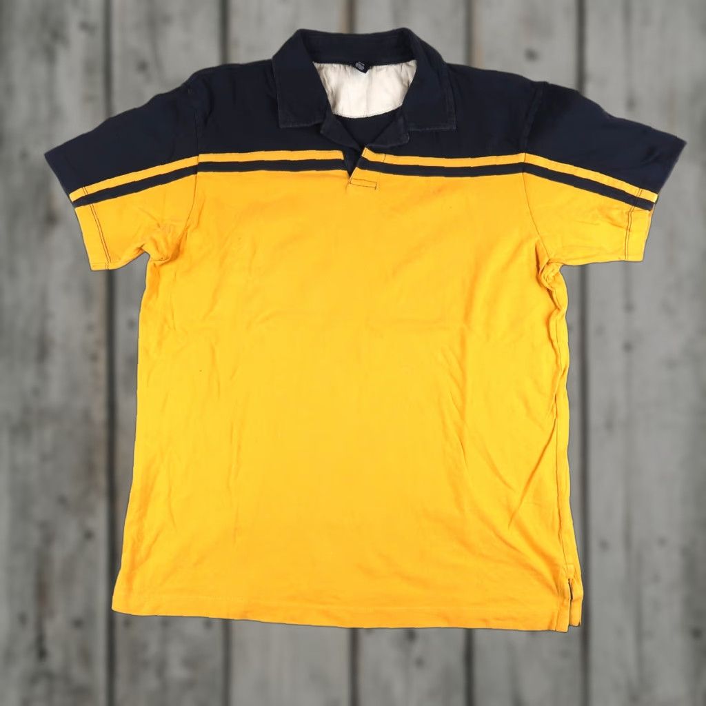Gap VINTAGE Y2K GAP Shirt Polo Yellow Blue Short Sleeve Mens M Medium Collared Size US M / EU 48-50 / 2 - 1 Thumbnail