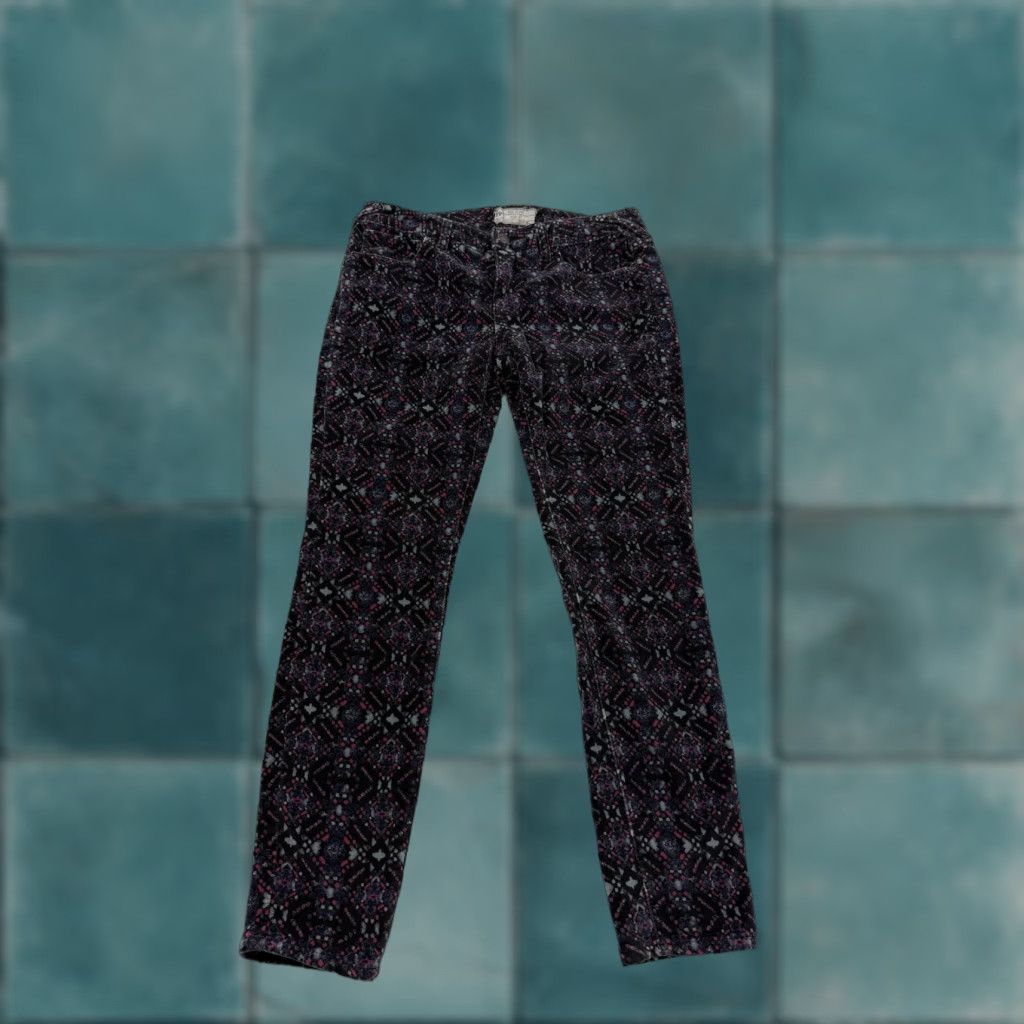 Free People Free People Pants Womens 27 Black Multicolor Geometric Skinny Jeggings Stretch Size 27" / US 4 / IT 40 - 1 Thumbnail