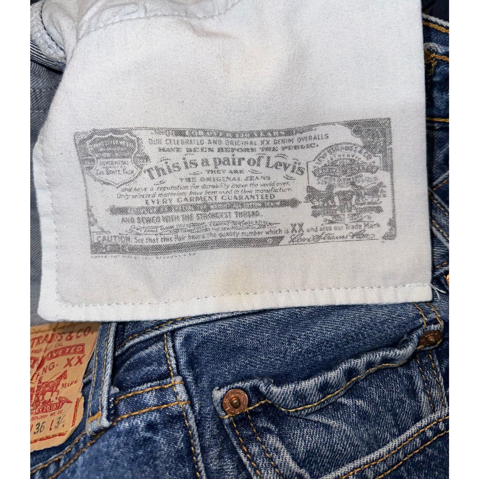 Levi's Levi’s 501 Jeans W36 L34 Vintage Button Fly Blue Denim Size US 36 / EU 52 - 4 Thumbnail
