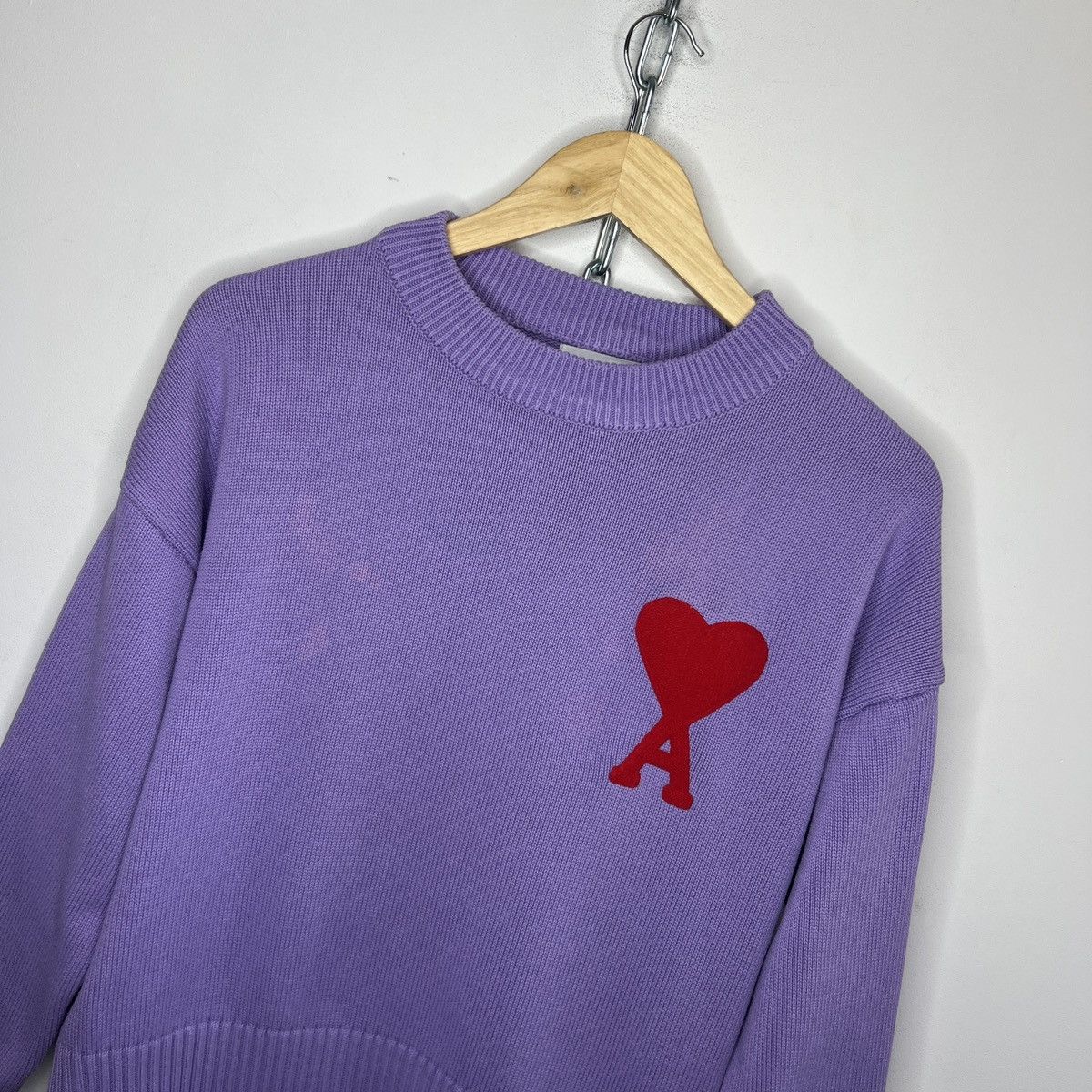 AMI × Designer AMI sweater jumper knitwear boxy purple Size M / US 6-8 / IT 42-44 - 4 Thumbnail