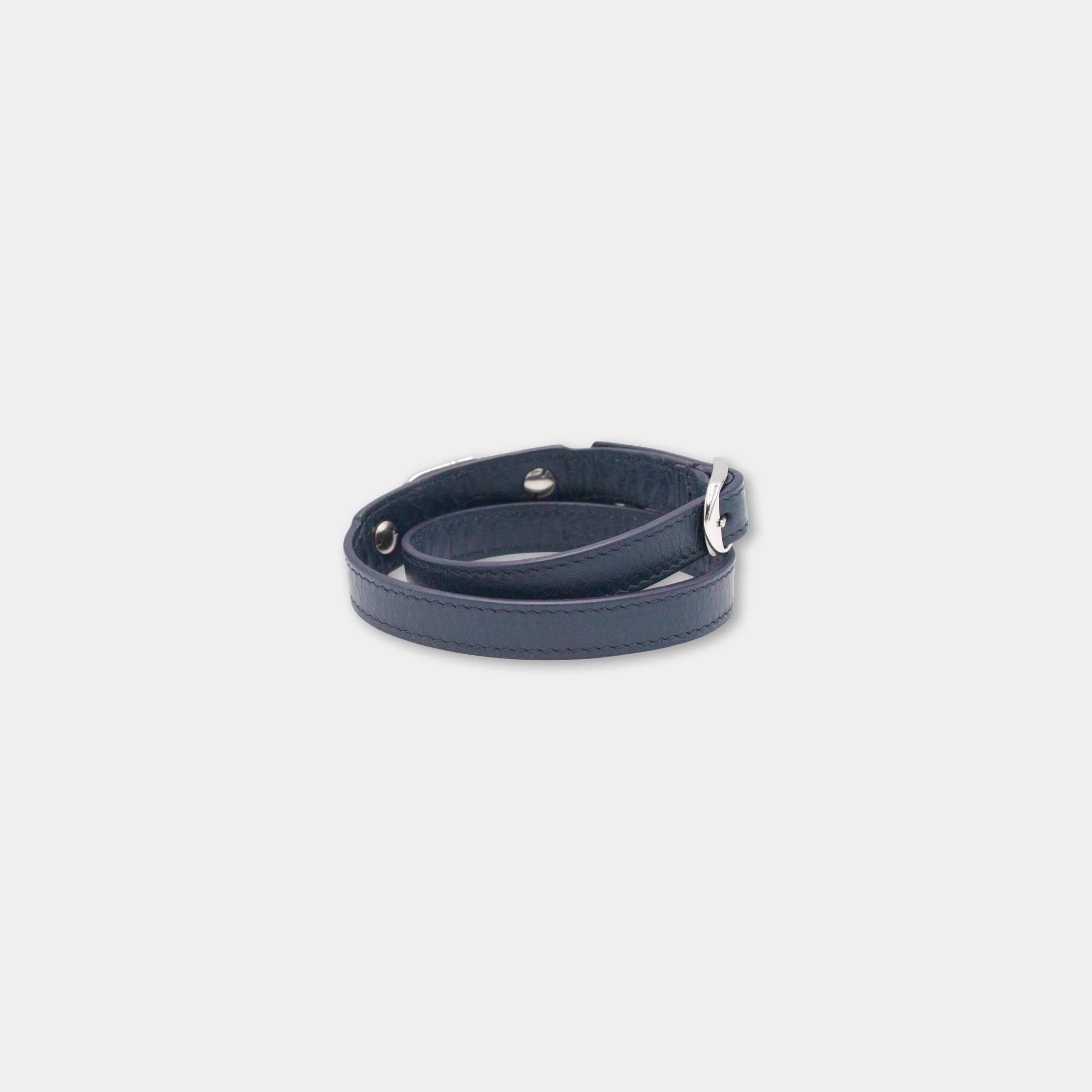 Balenciaga Balenciaga City Navy Studded Leather Bracelet Size ONE SIZE - 4 Thumbnail