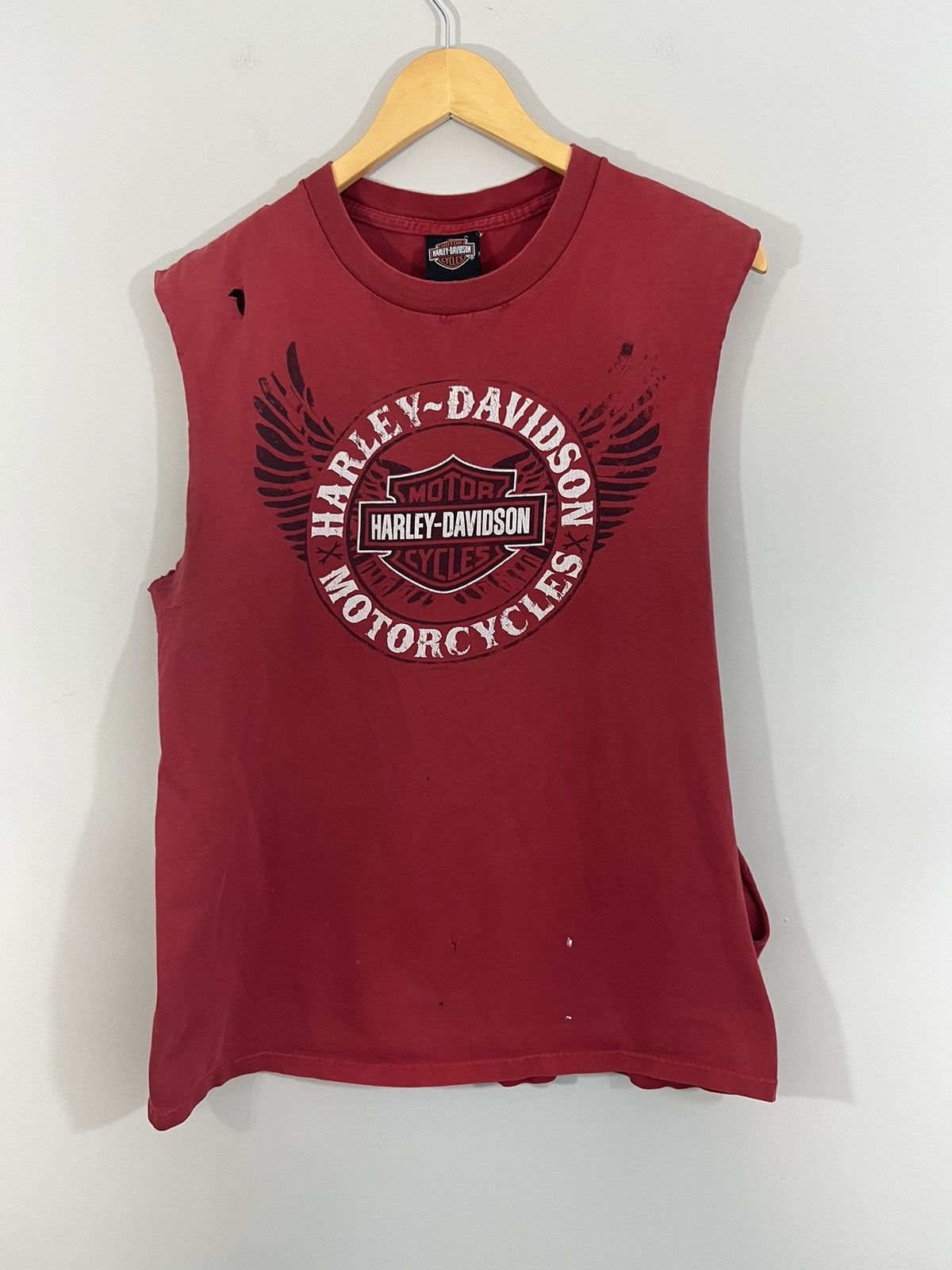 Harley Davidson Sun Faded Harley Davidson Thrashed Perfect Cut Off Size US L / EU 52-54 / 3 - 3 Thumbnail