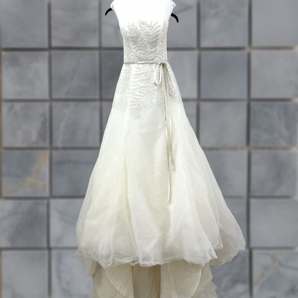 all white dress Make It Your Own Tiered Dress, X-Large - The Mint Julep Boutique Color:Silver Grey floor-length party gown creating an effortless Sparkly Silver Bridesmaid Gowns