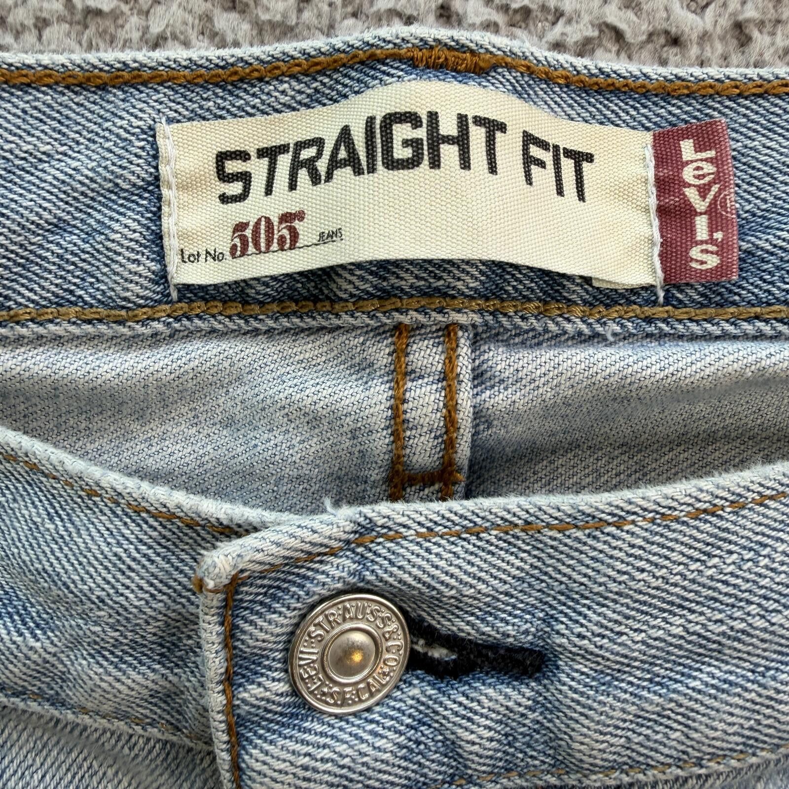 Levi's Levi’s 505 Straight Fit Light Wash Denim Jeans Men’s 36x30 Size US 36 / EU 52 - 6 Thumbnail